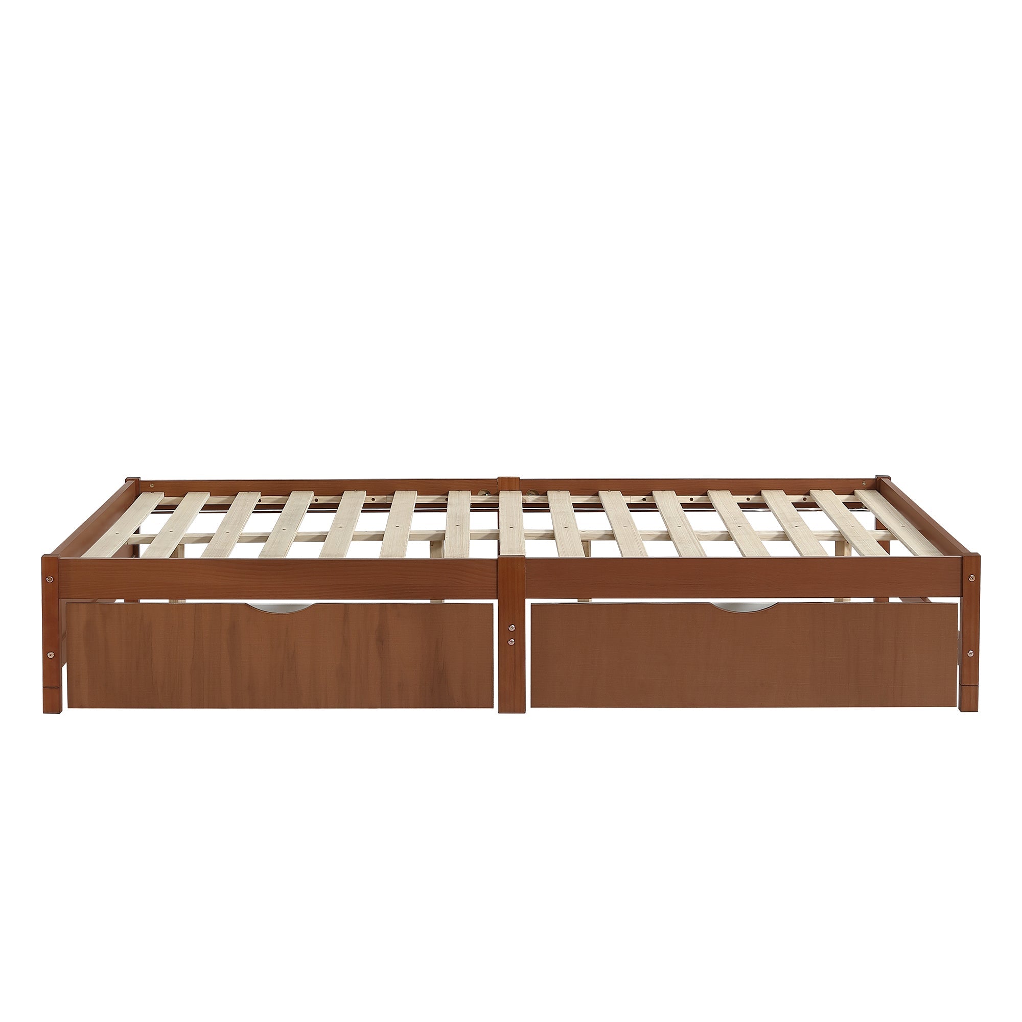 Logidon Kinderbed Vintage Hout Roodbruin 140x200 cm met twee lades