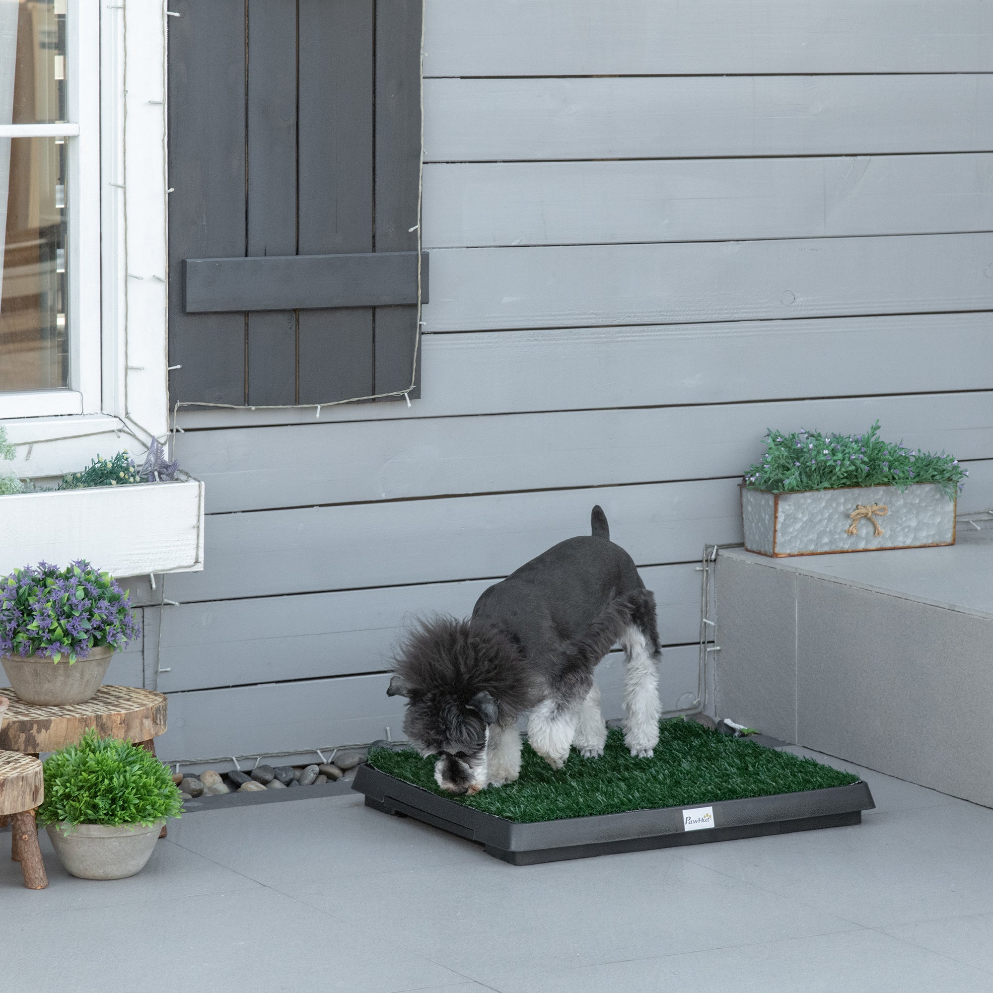 Logidon PawHut artificial grass pet toilet 63x51x6 cm green