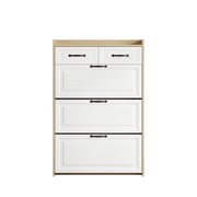 Logidon shoe chest white rotating shoe cabinet 3 flaps 2 drawers