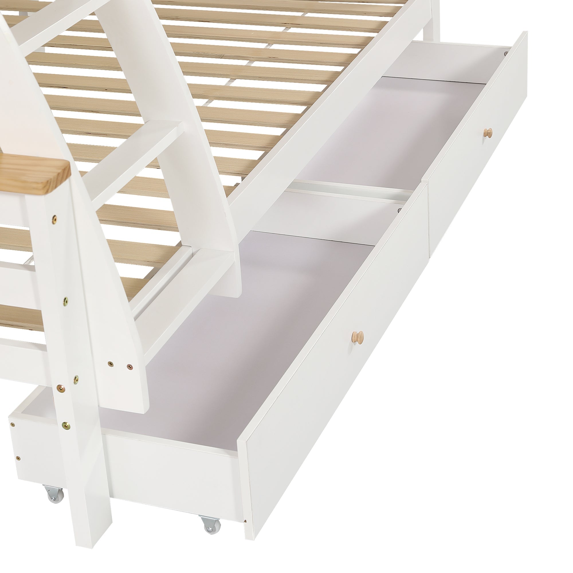 Logidon stapelbed wit naturel 90x200cm en 120x200cm twee lades