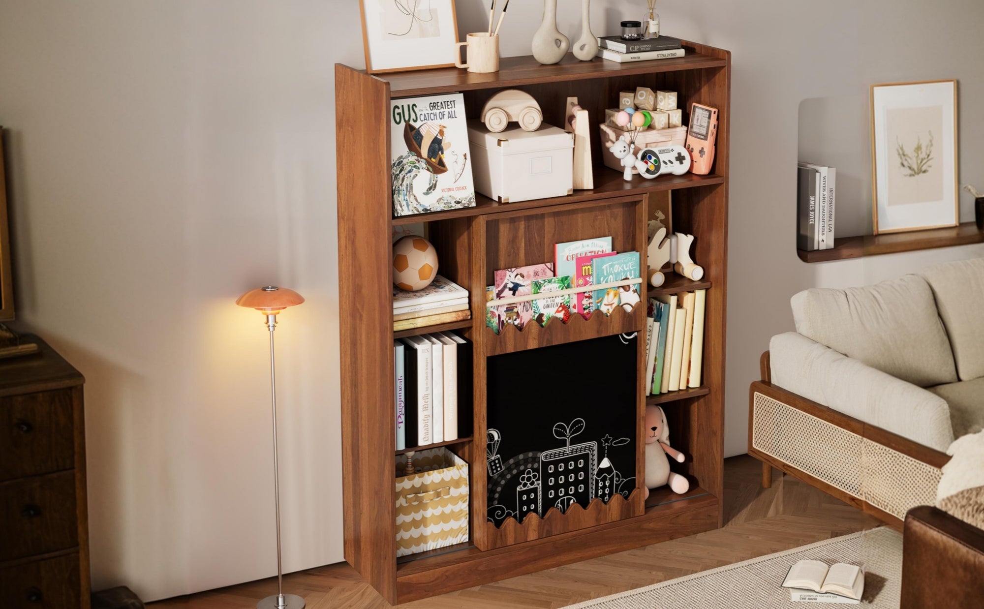 Logidon boekenkast met plank 120 x 38,5 x 151,5 cm walnoot