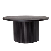Logidon Ronde massief houten salontafel Zwart 90x90 cm Eiken MDF