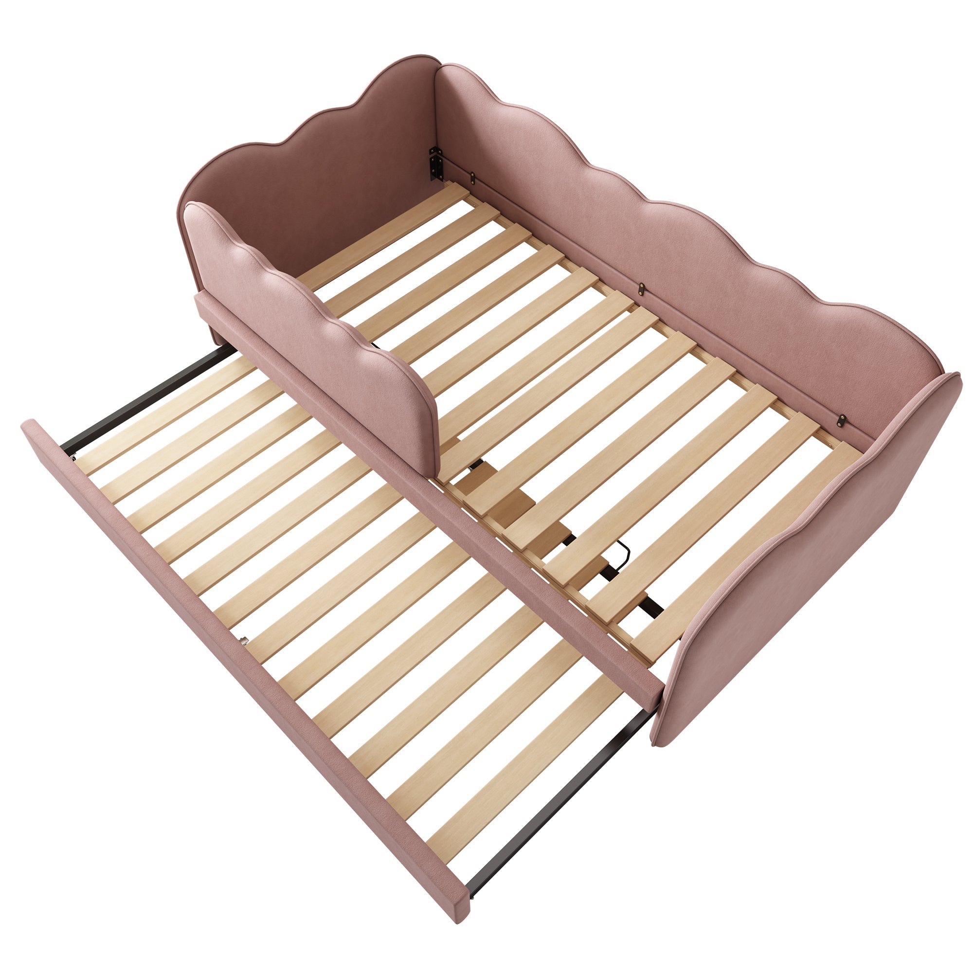 Logidon gestoffeerd dagbed 90x190 roze met uitschuifbaar bed