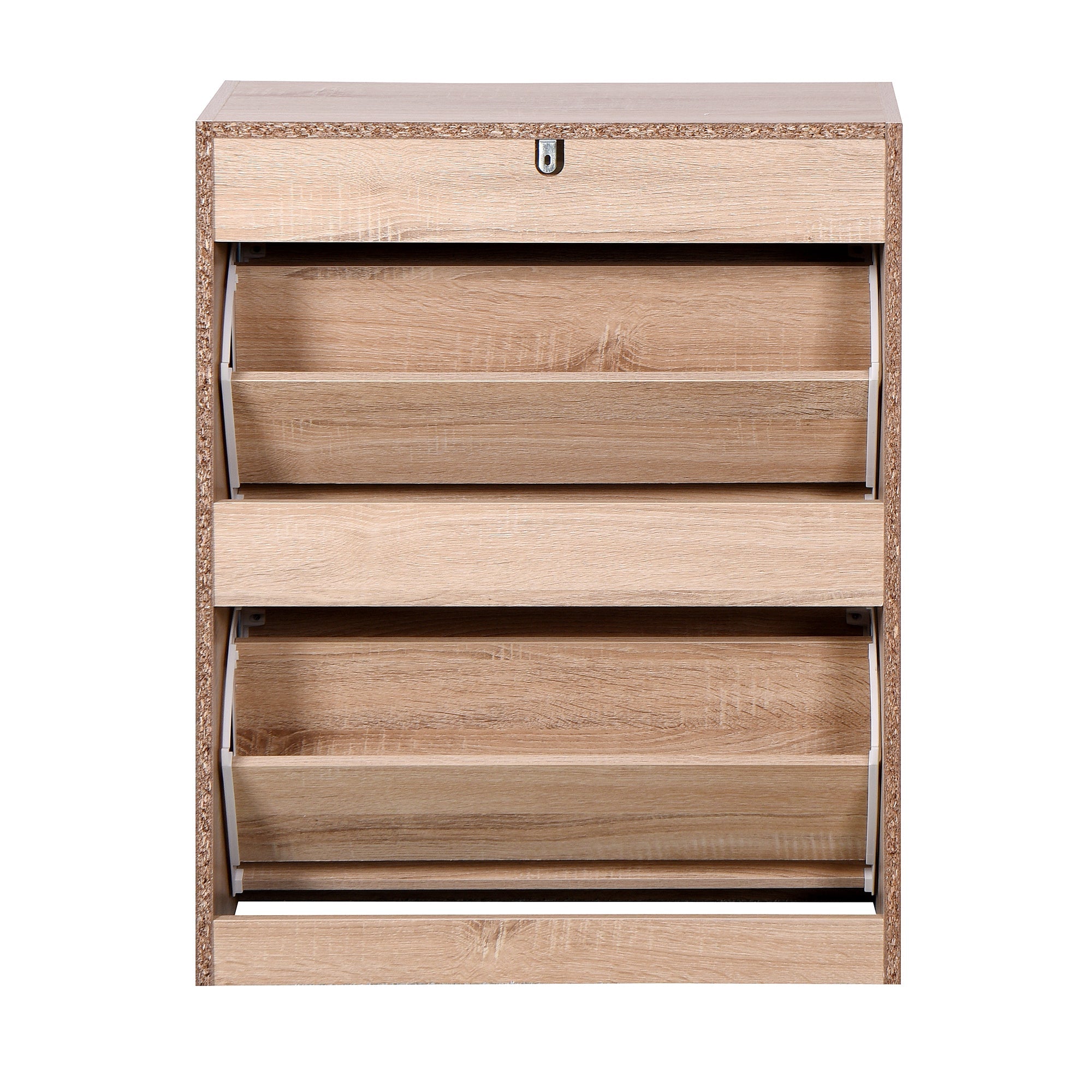 Logidon shoe cabinet oak white with 2 folding doors 62x24x80 cm