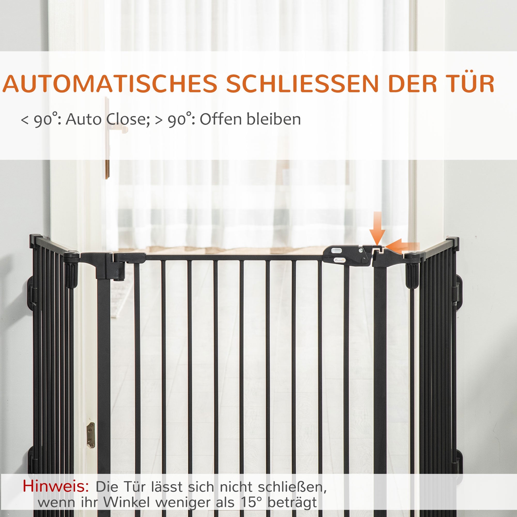 Logidon slagboom zwarte automatische deur 3 panelen 202x76 cm