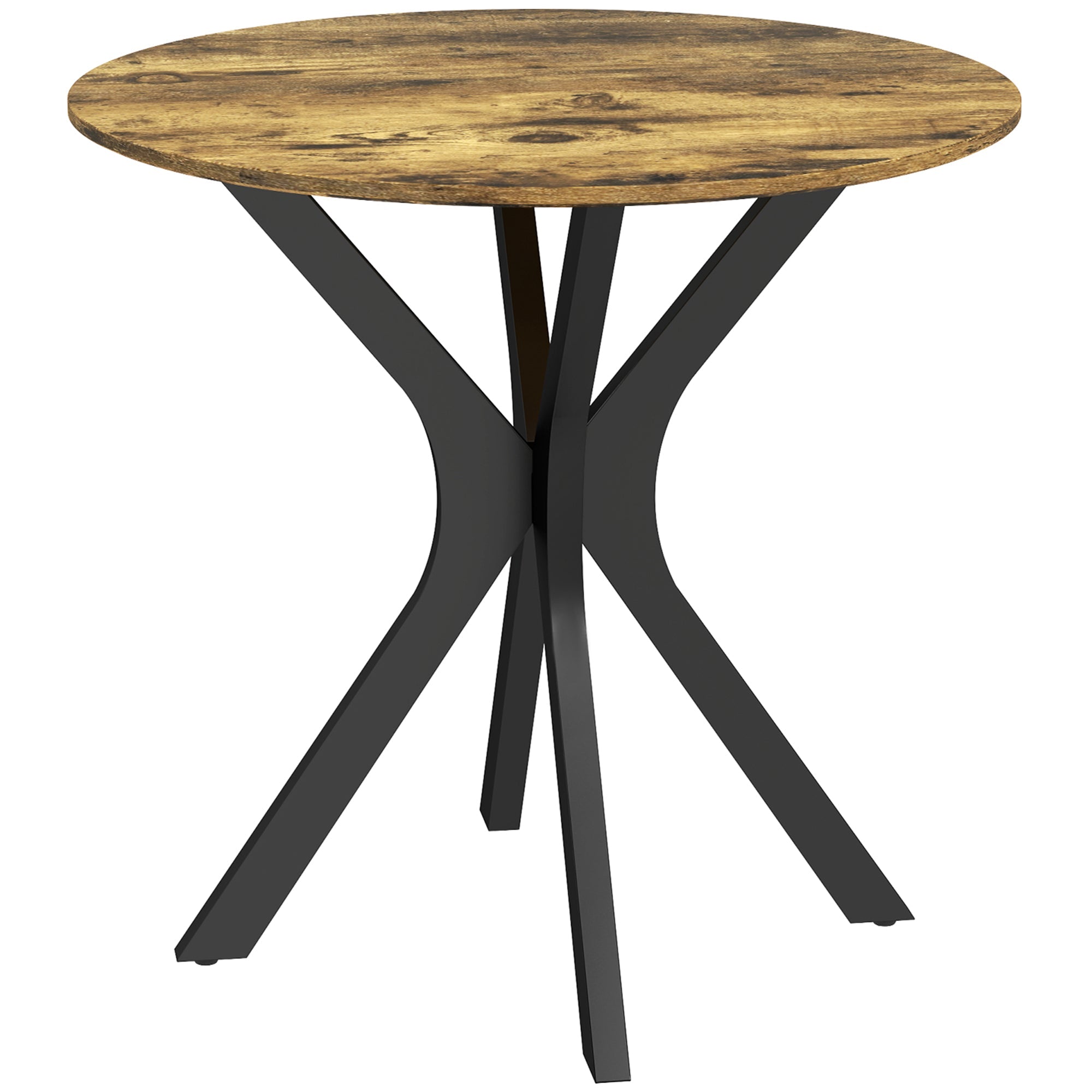 Logidon Ronde Eettafel Bruin Met Spider Stalen Frame 78 x 75 cm