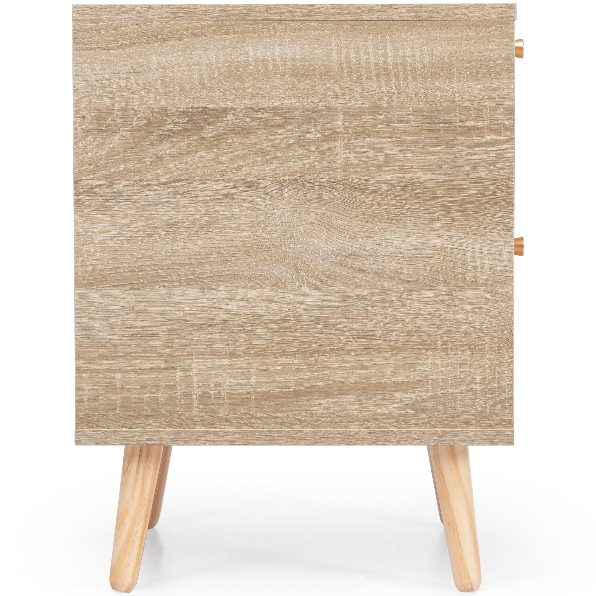 Logidon Nachtkastje eiken rotan 2 lades 55x40x40 cm