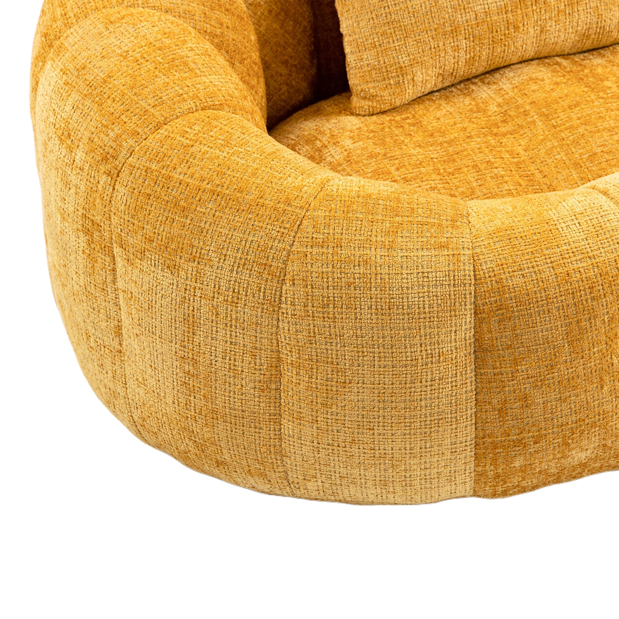 Logidon Zitzakbank Luxe Chenille Geel Ligstoel met hoge rugleuning