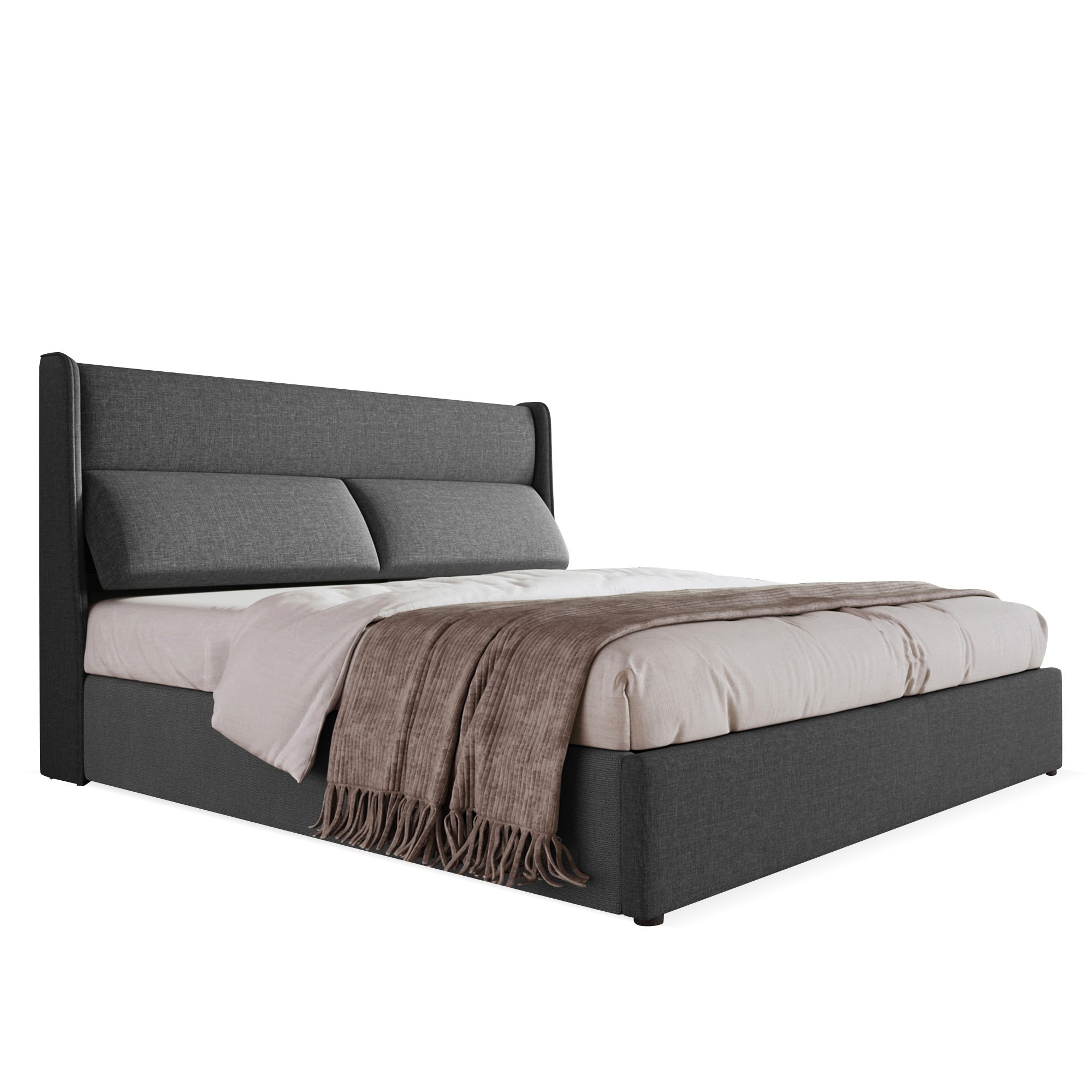 Logidon gestoffeerd bed 180x200cm verstelbare hoofdsteunen met opbergruimte