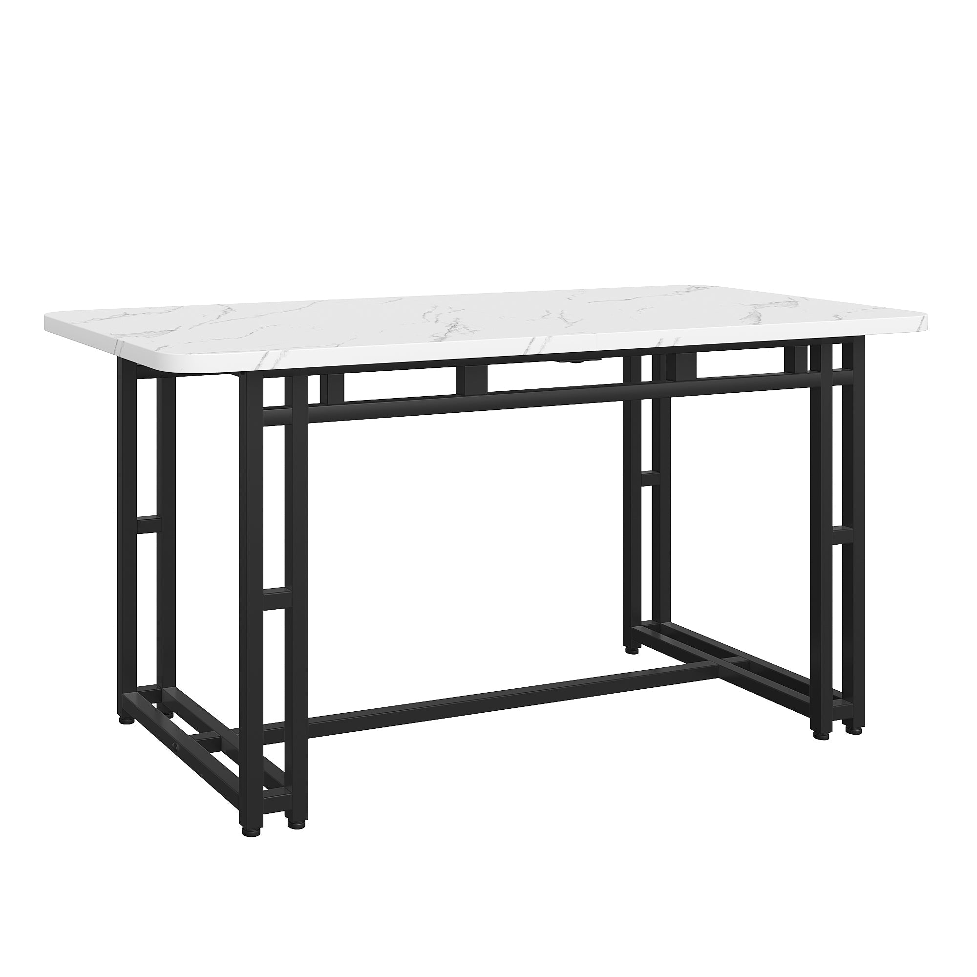 Logidon 120x70 cm lichte luxe eettafel met zwarte metalen poten