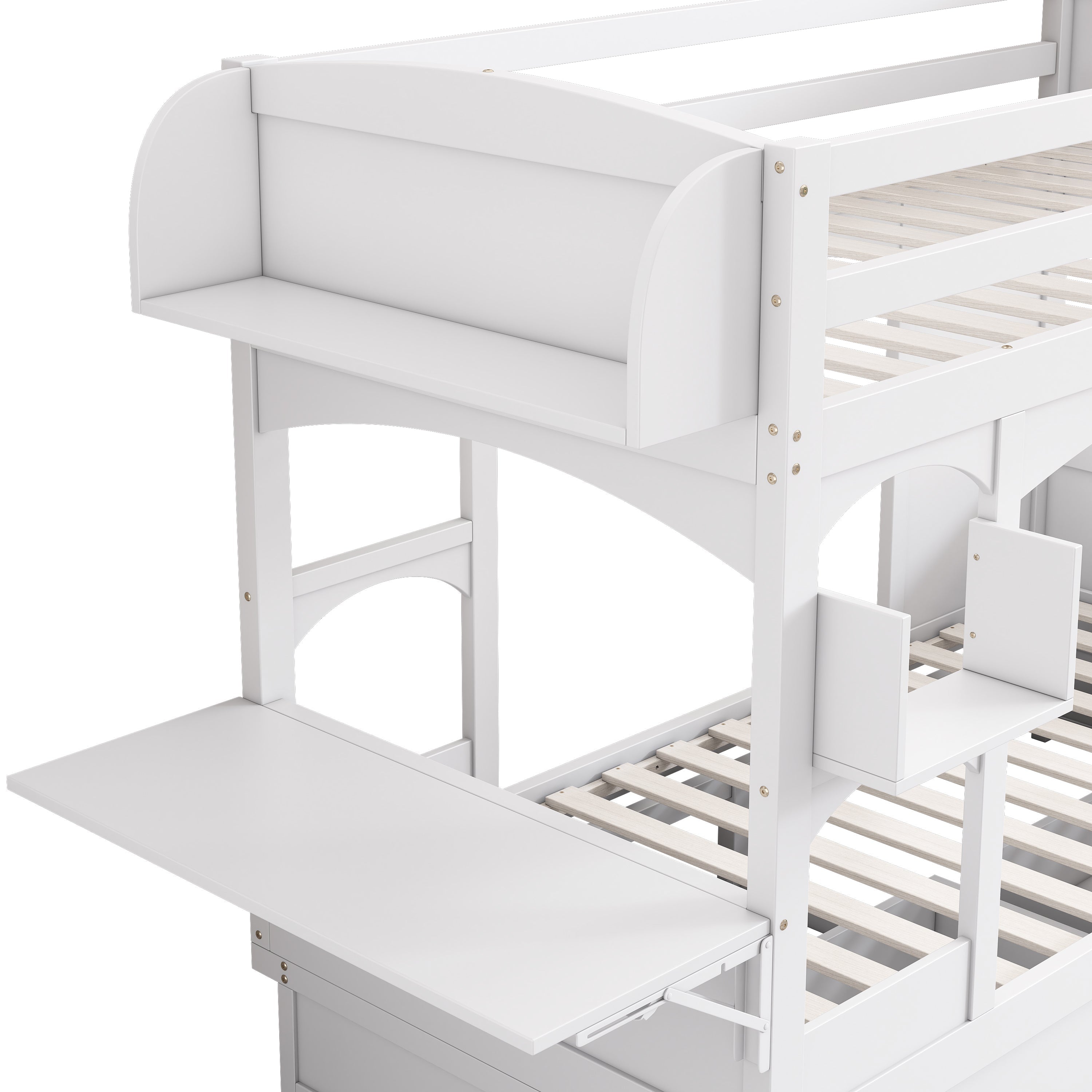 Logidon Kinderstapelbed met opklapbaar bureau Wit 90x200