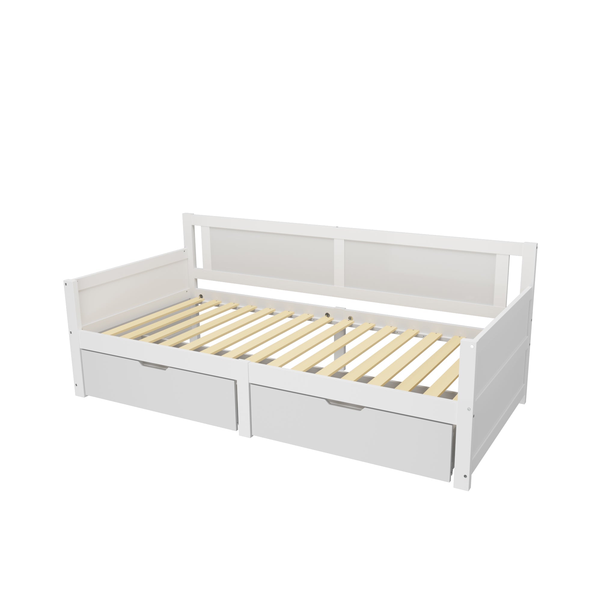 Logidon sofa bed 90x200 white solid wood frame two storage compartments