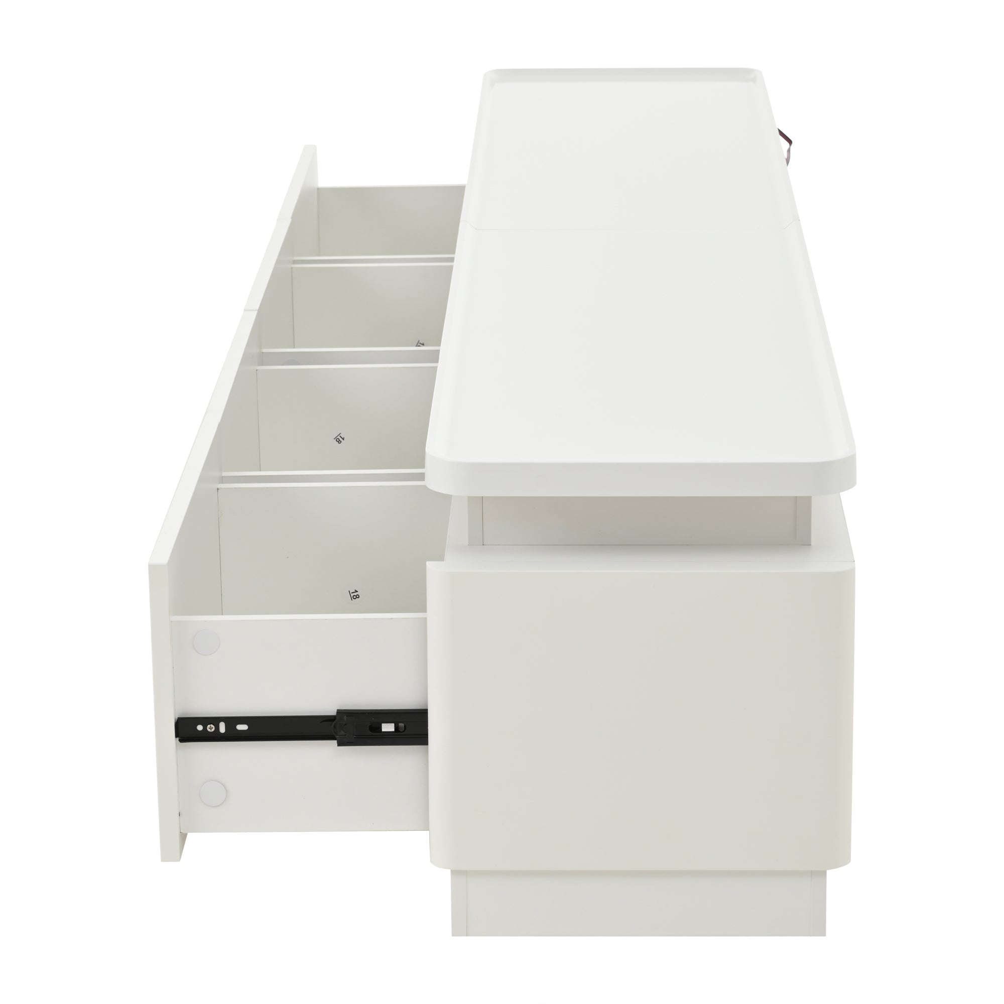 Logidon TV-meubel wit 180x34x40 cm met LED-verlichting 4 lades