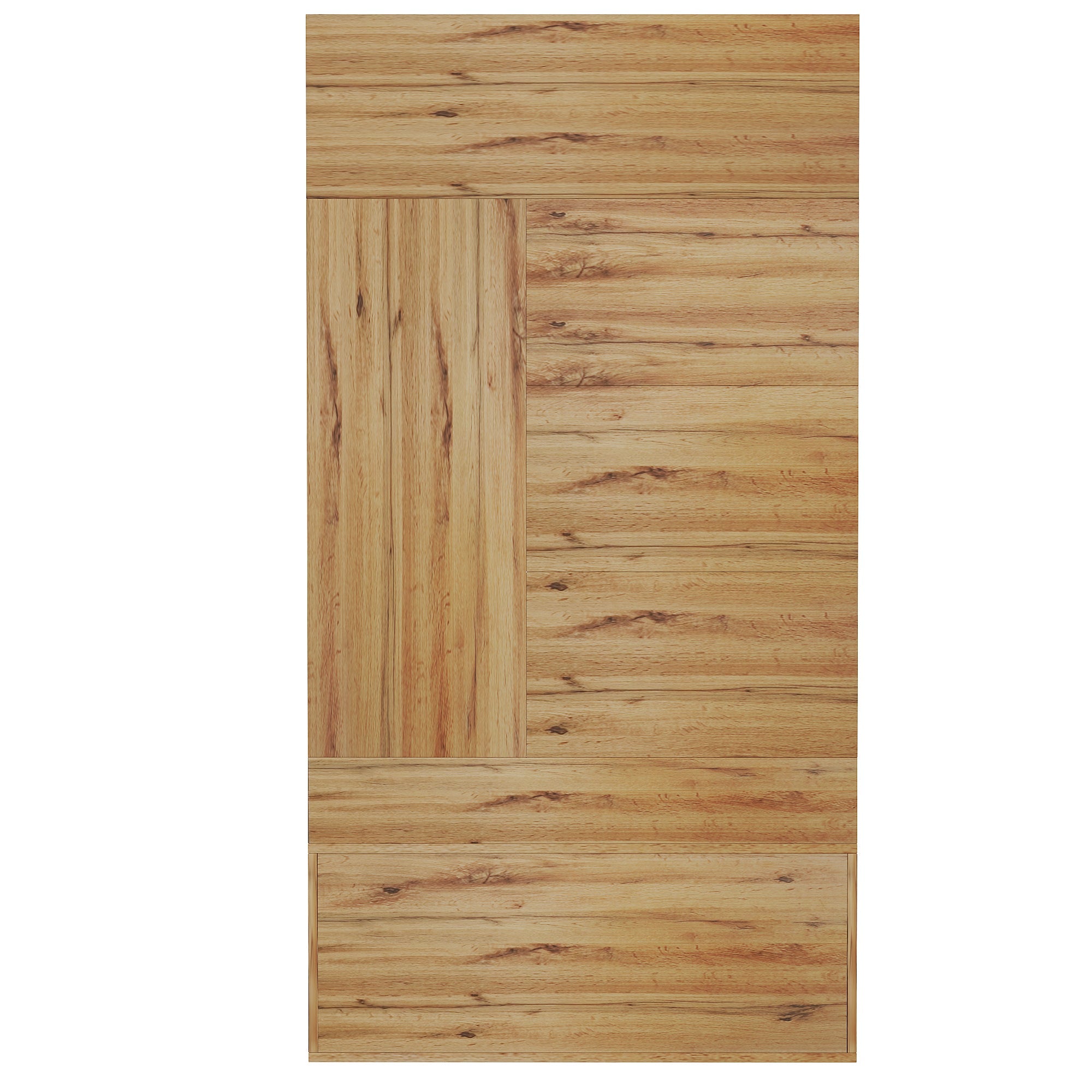 Logidon Kledingkastset Compacte kledingkast met spiegel Zwart 100x38x190