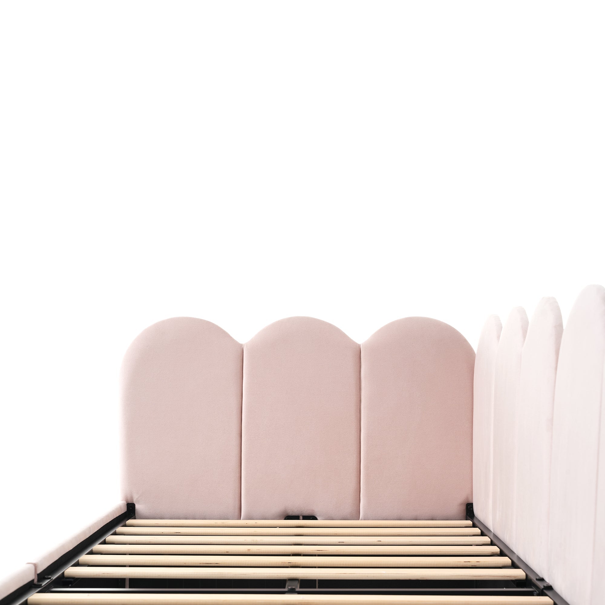 Logidon gestoffeerd bed 90x200 roze fluweel dagbed met lades