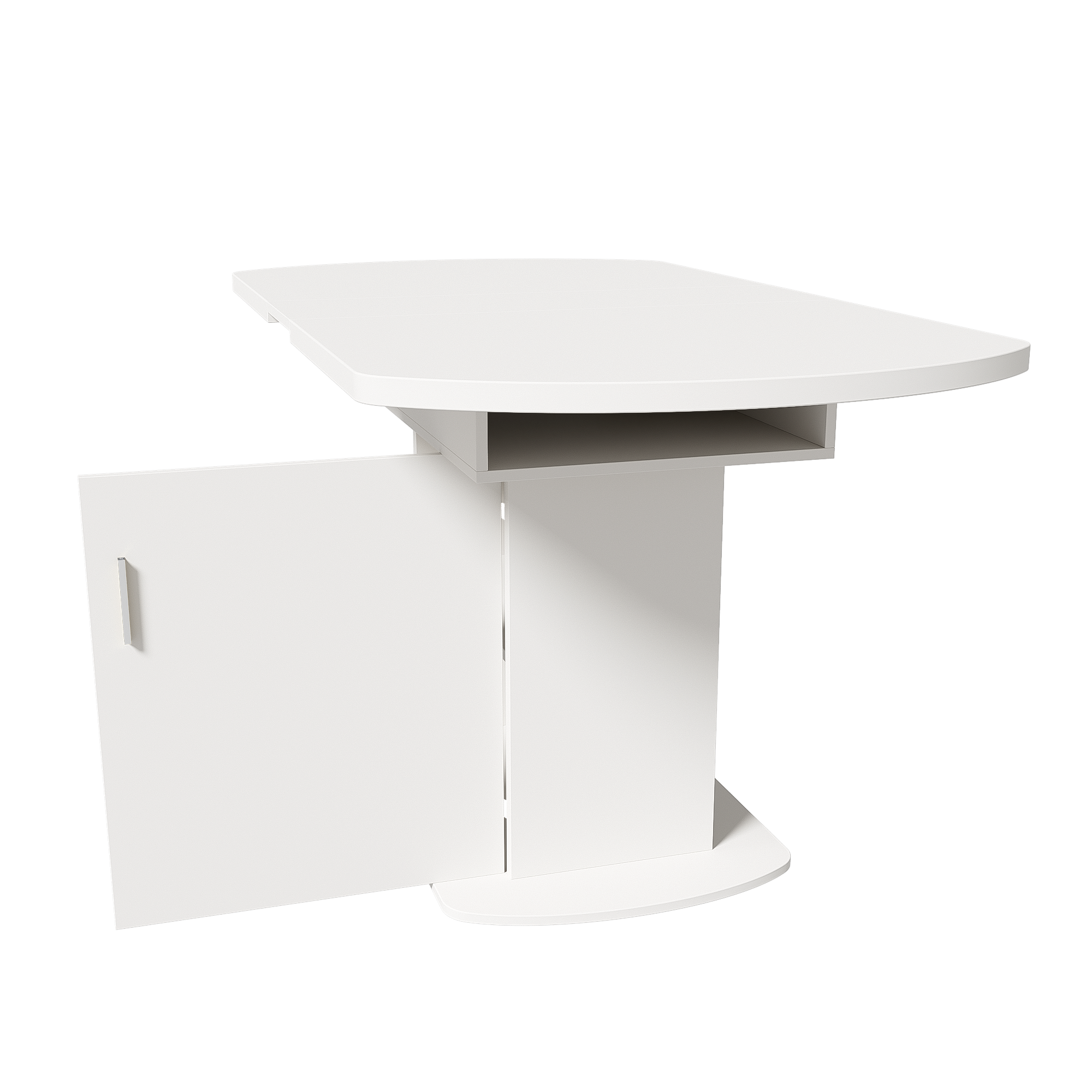 Logidon Witte Uitschuifbare Ovale Eettafel Met Opbergruimte L110/130 B70 H75