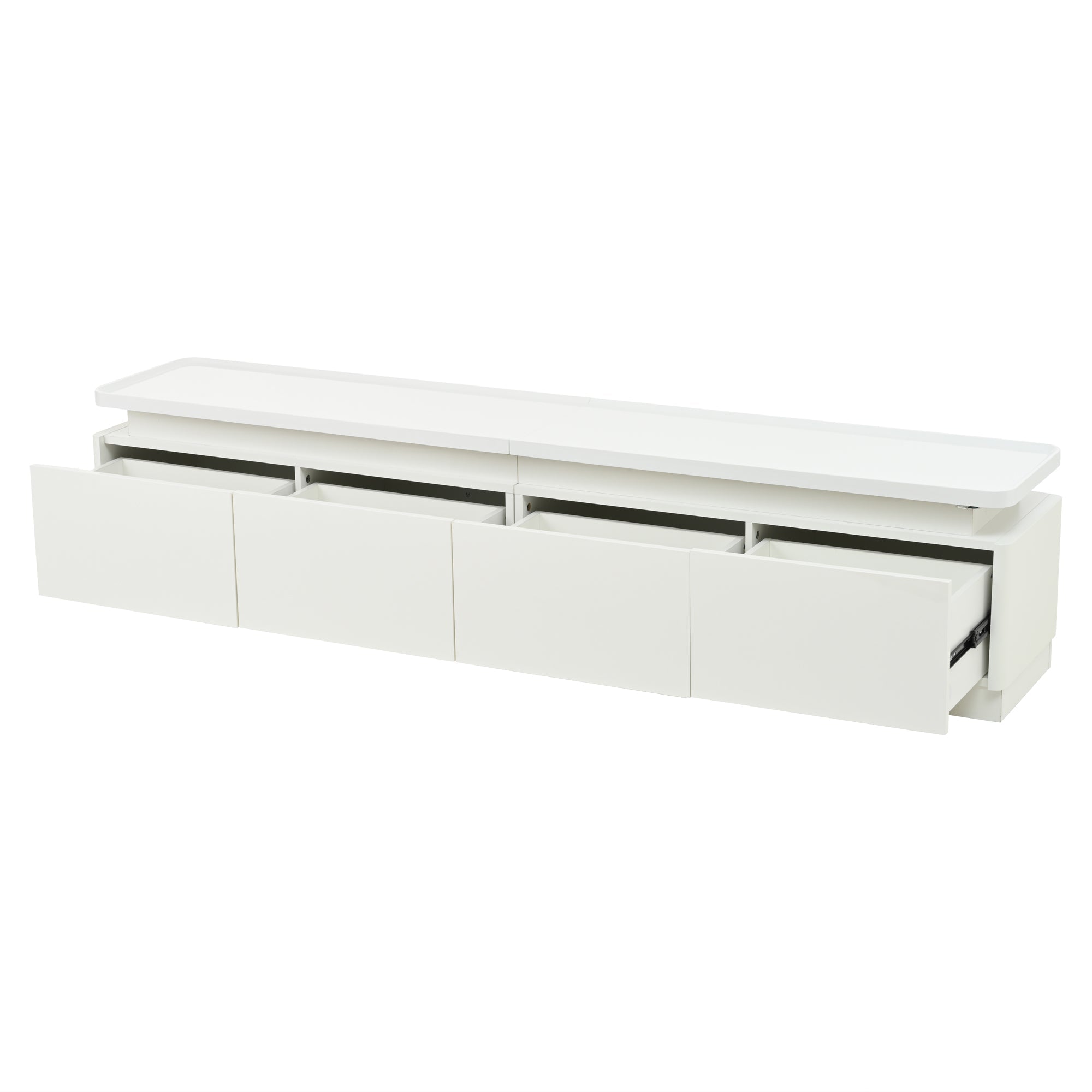 Logidon TV-meubel wit 180x34x40 cm met LED-verlichting 4 lades