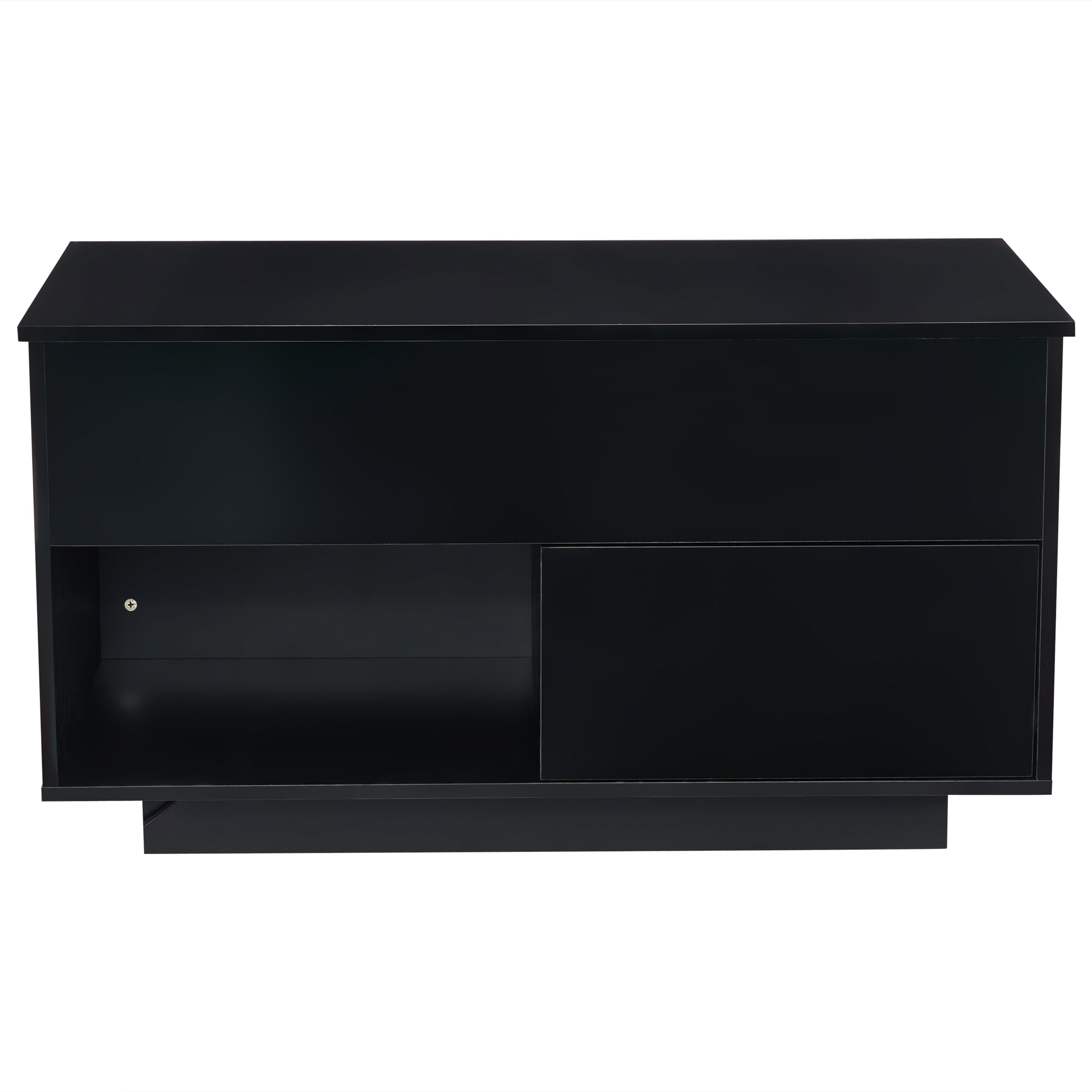 Logidon hoogglans salontafel 100x50x55 cm zwart LED-verlichting