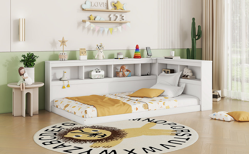 Logidon daybed 90x200 slaapbank lattenbodem stopcontact USB wit