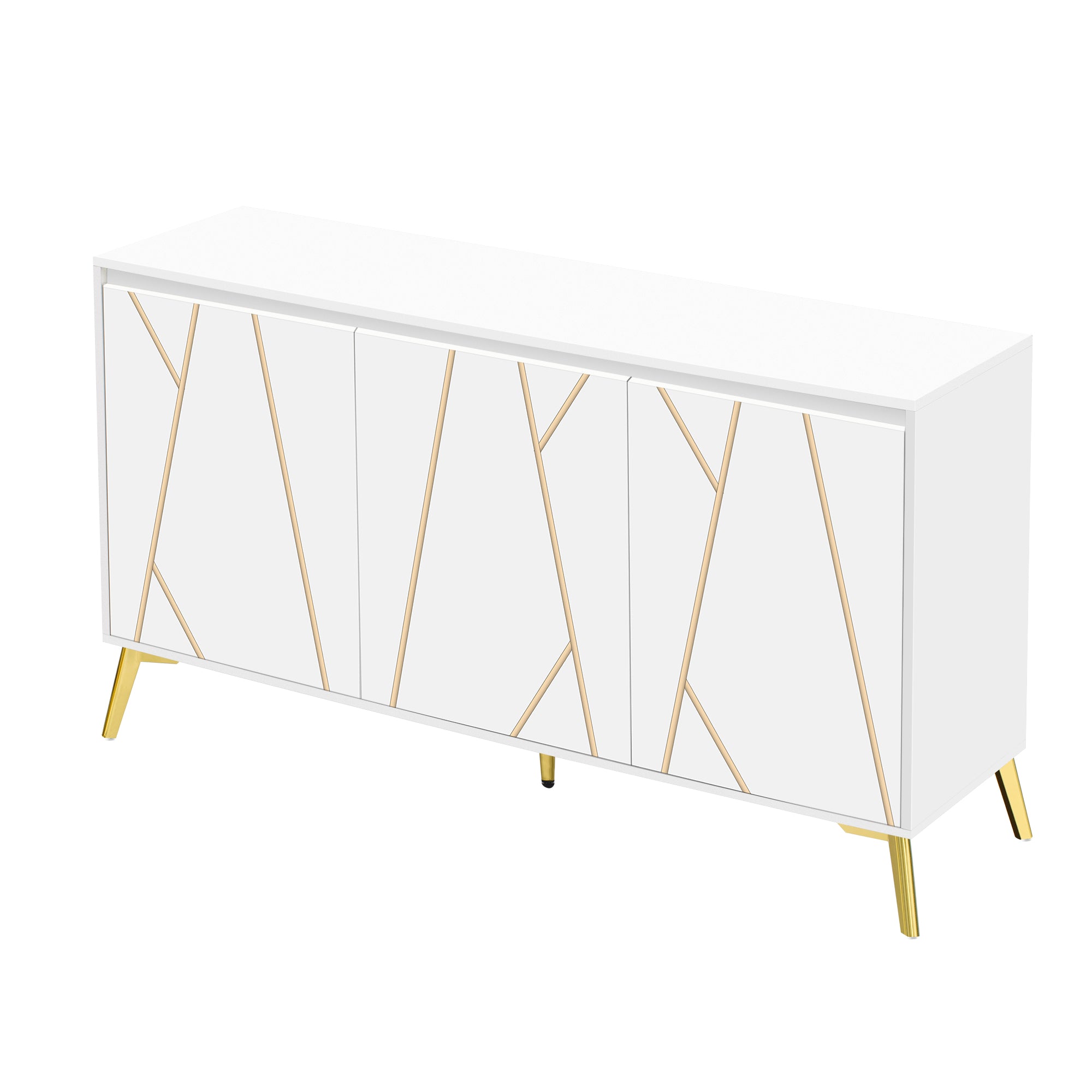 Logidon Dressoir Modern Wit 3-deurs Greeploos 140 cm