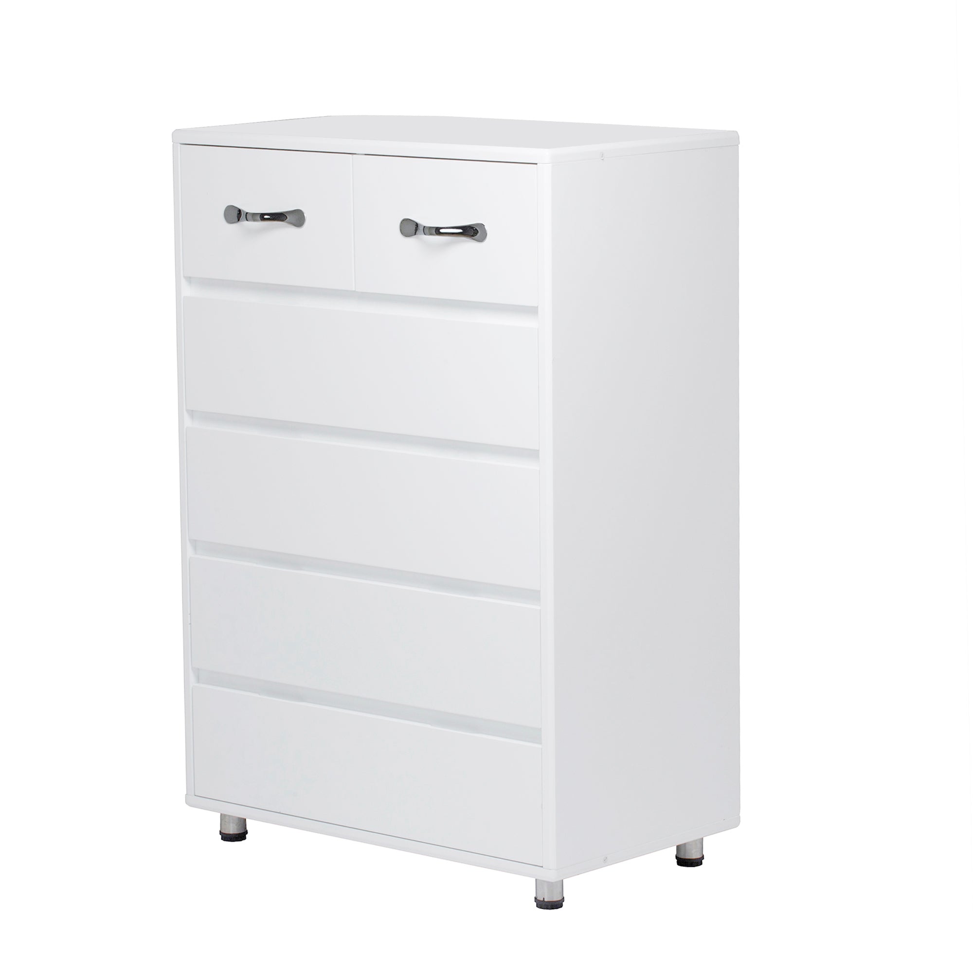 Logidon nachtkastje met zes lades wit 70x40x103 cm MDF modern design