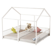 Logidon metalen bed kinderbed 90x200 cm huisvorm wit