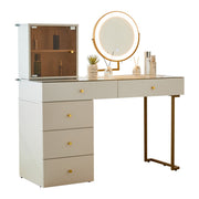 Logidon Kaptafelset met LED-spiegelglasblad Wit 120x45x115