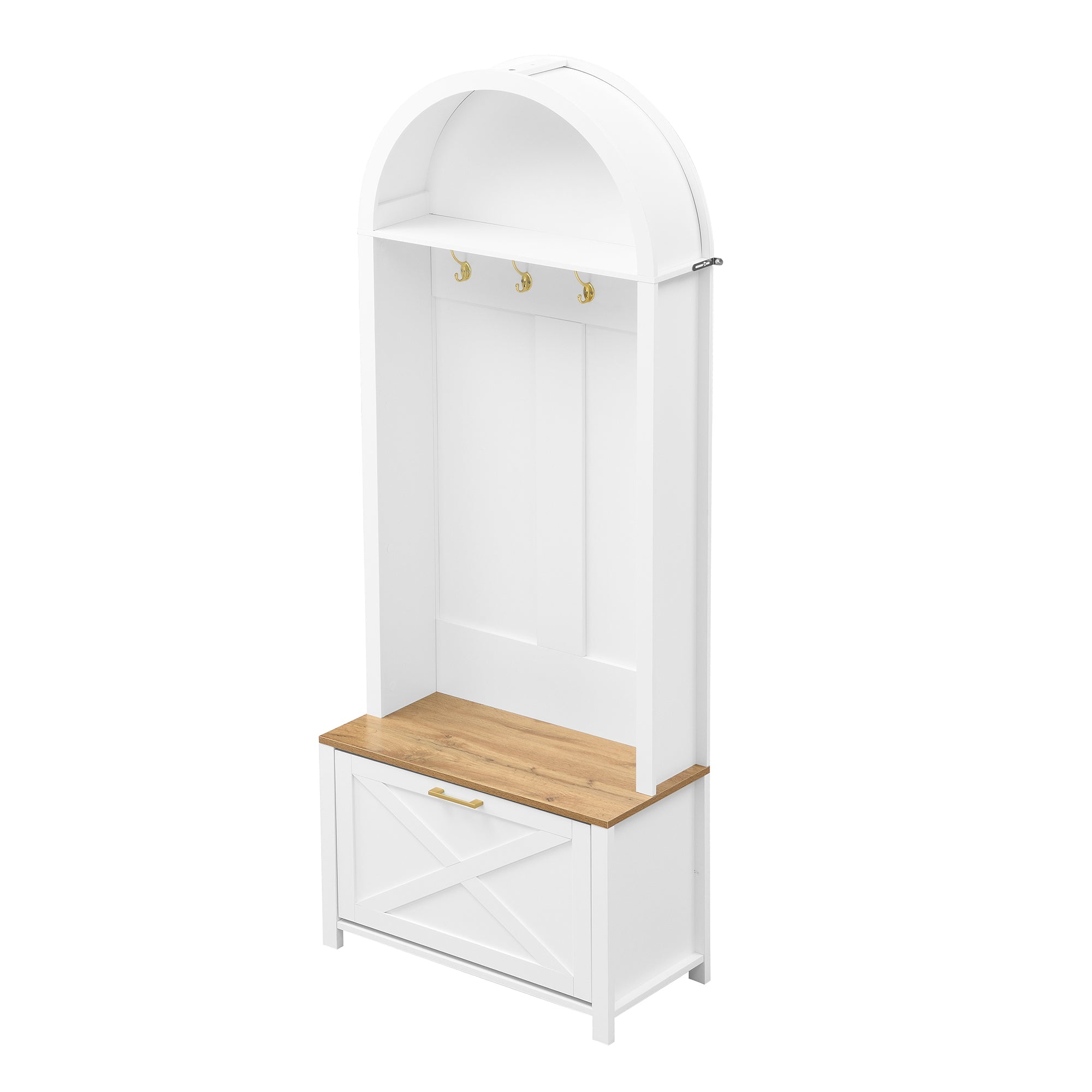 Logidon kledingkast wit MDF met schoenenrek en plank