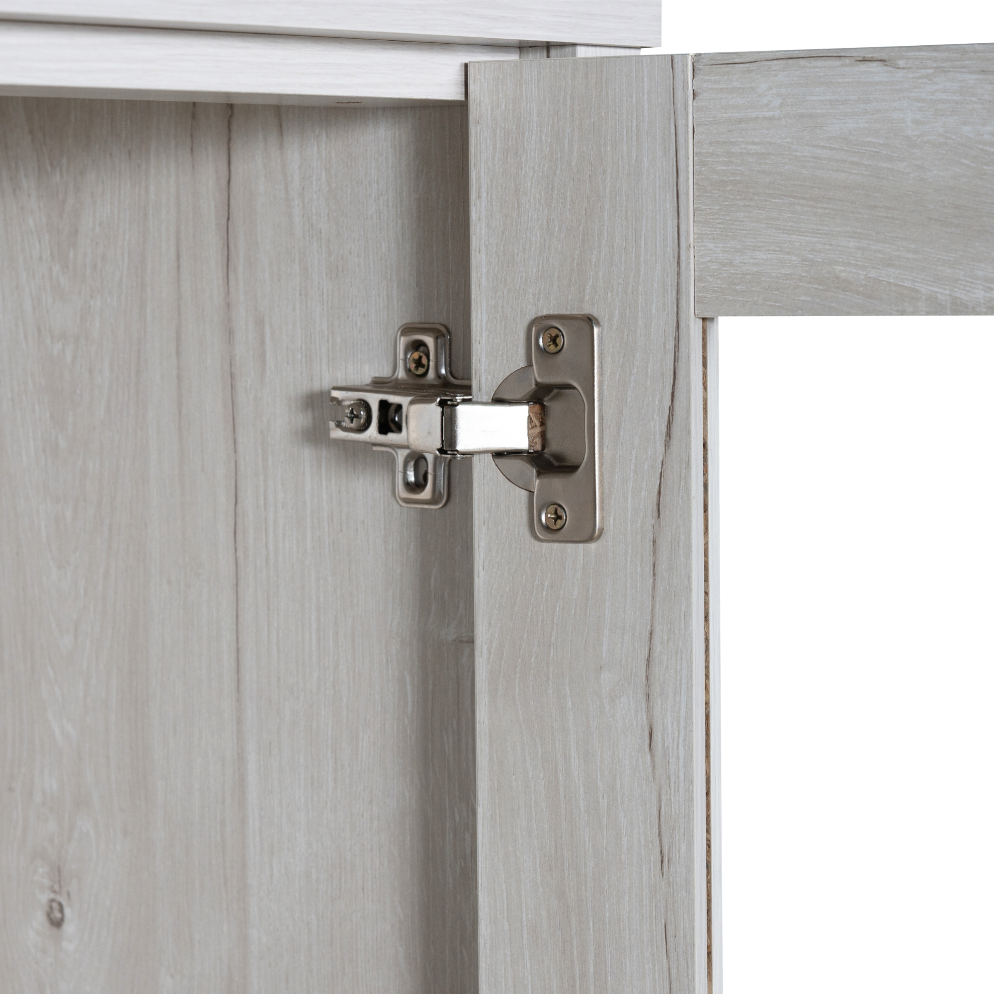 Logidon Modern highboard 80x34x171 cm wood look glass doors copper handles