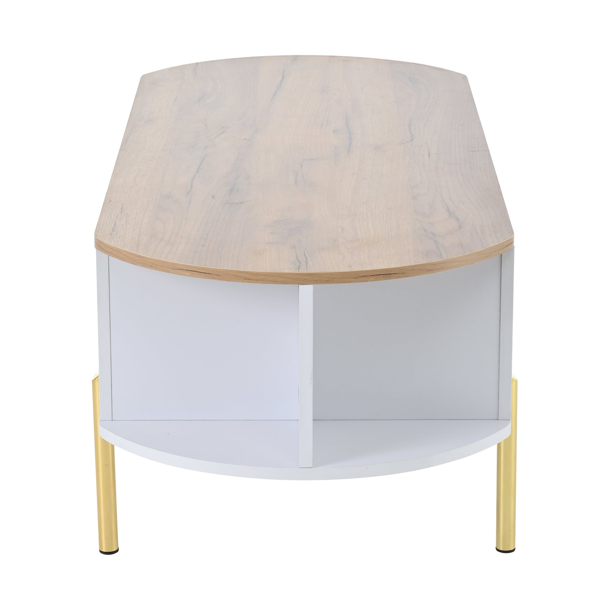Logidon Verstelbare Salontafel 120x50x43 cm Met Opbergruimte Wit Hout