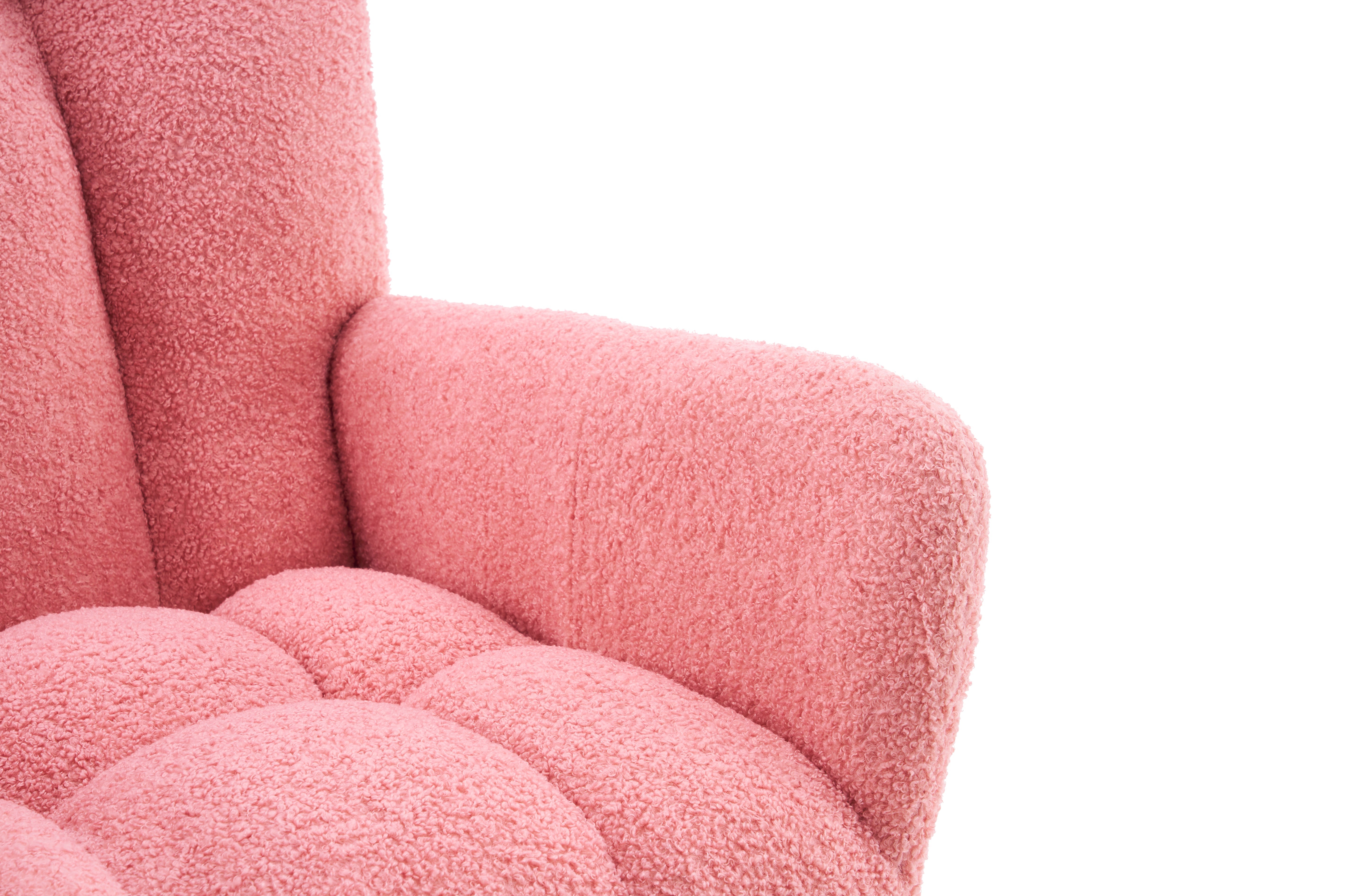 Logidon Moderne Schommelstoel Roze Met Hoge Rugleuning