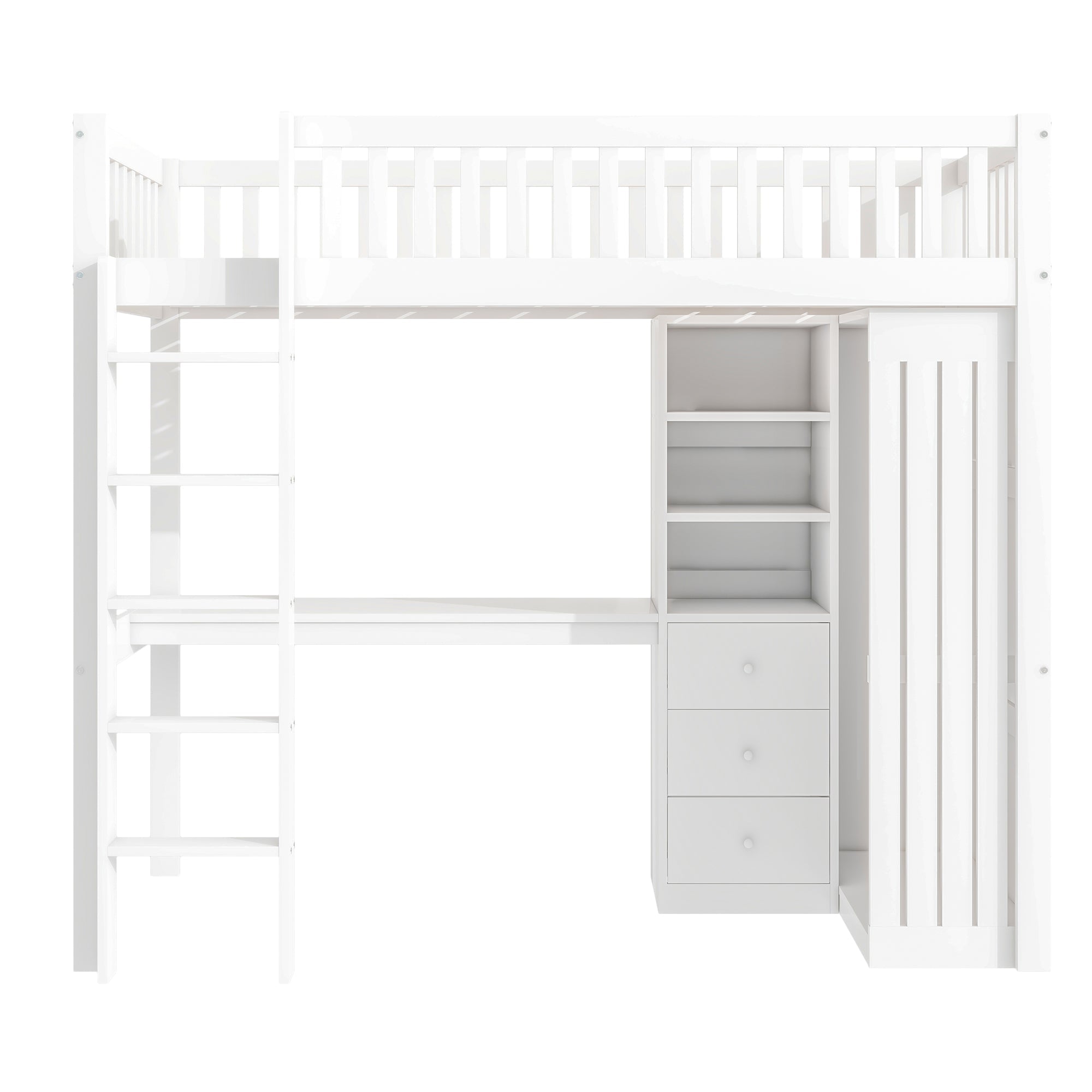 Logidon hoogslaper 90x200 wit met bureau en kledingkast