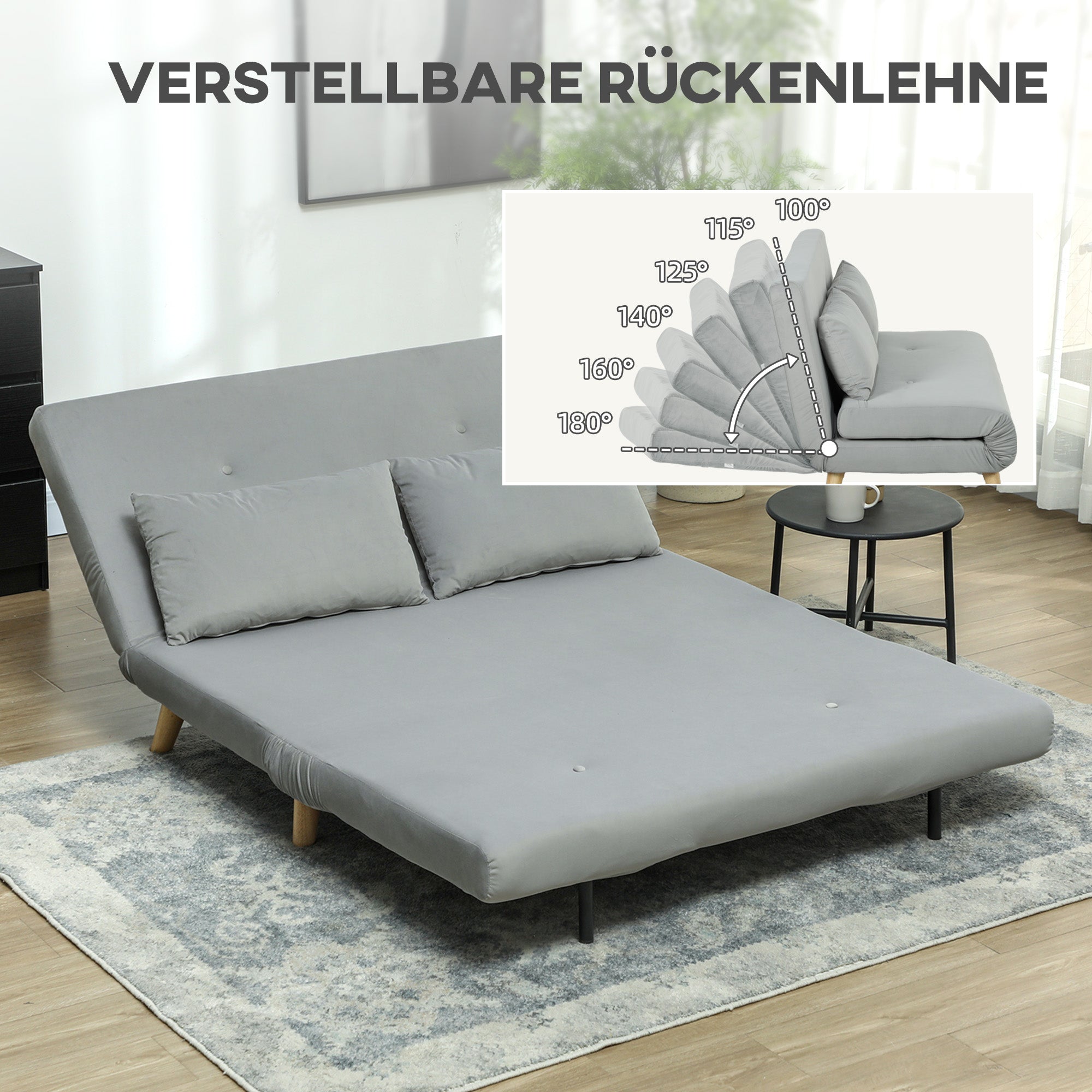 Logidon Gray Sleeping Chair with Bed Function Adjustable Backrest