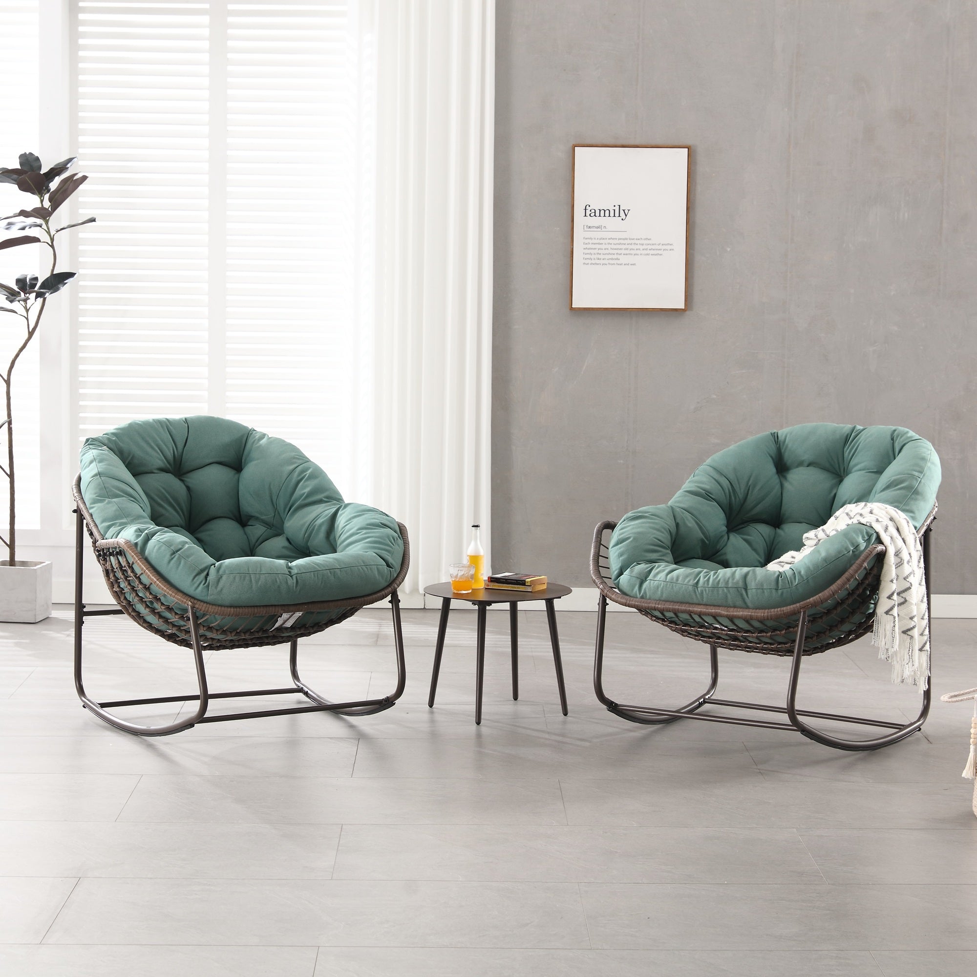 Logidon Outdoor Egg Chair Lichtgroen Grote Schommelstoel Dik Kussen