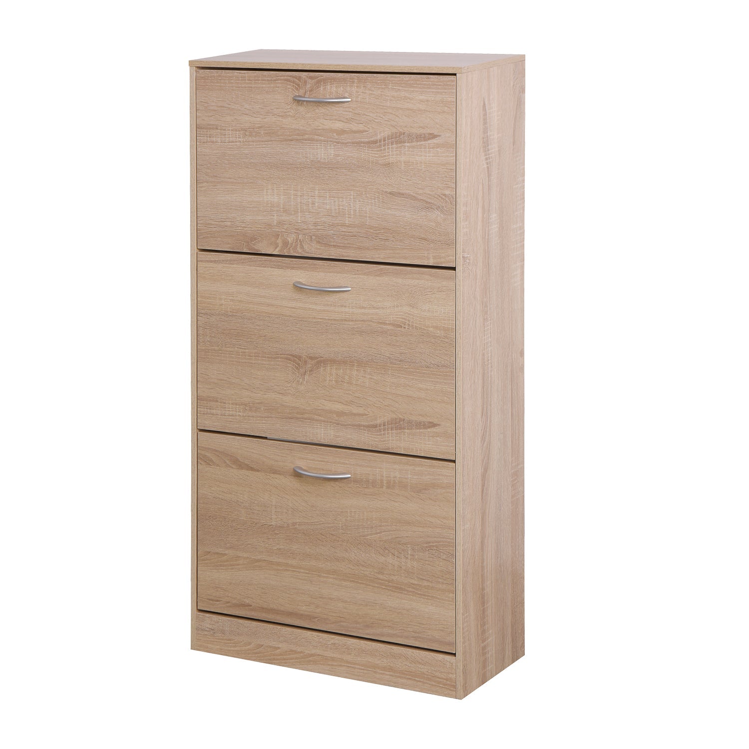 Logidon shoe cabinet oak 3 drawers wooden shoe rack entrance area