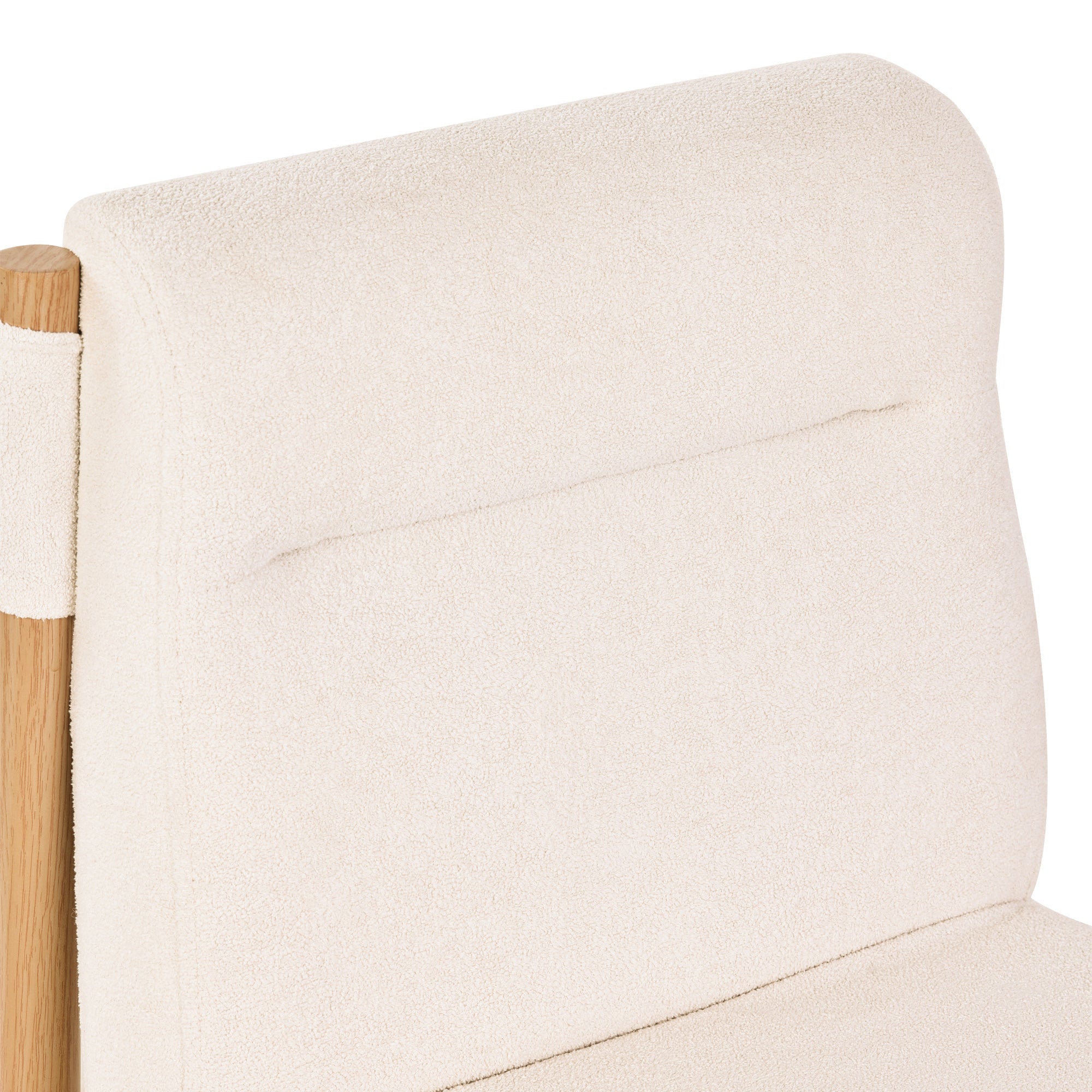 Logidon eetkamerstoelen set van 2 beige Sherpa stof eikenhoutlook