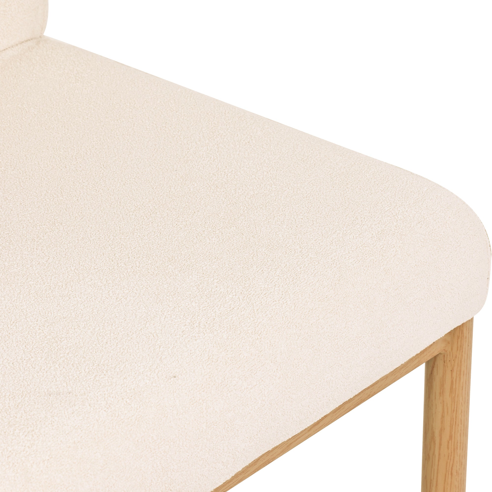 Logidon eetkamerstoelen set van 2 beige Sherpa stof eikenhoutlook