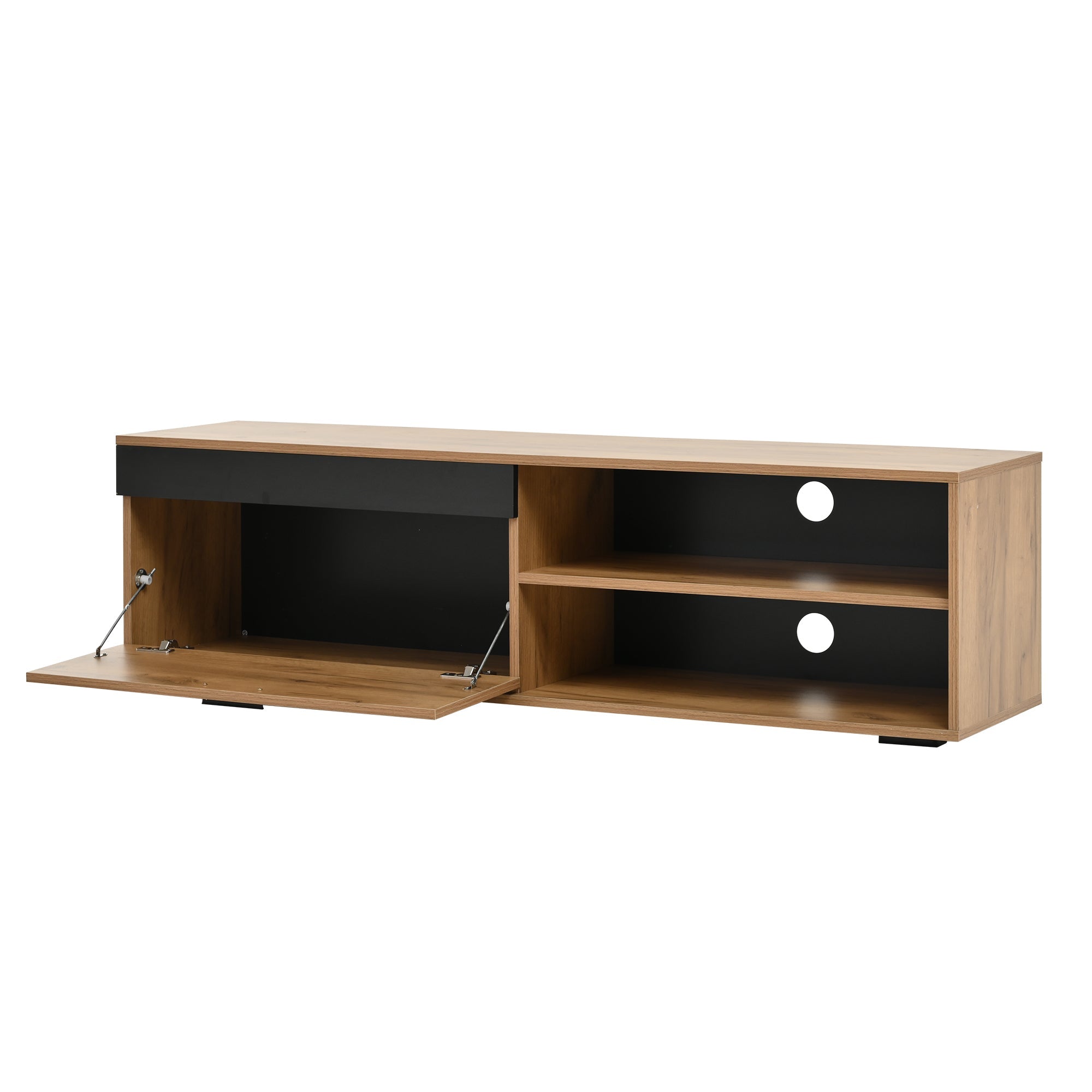 Logidon TV wandmeubelset 140 cm driedelig hout zwart