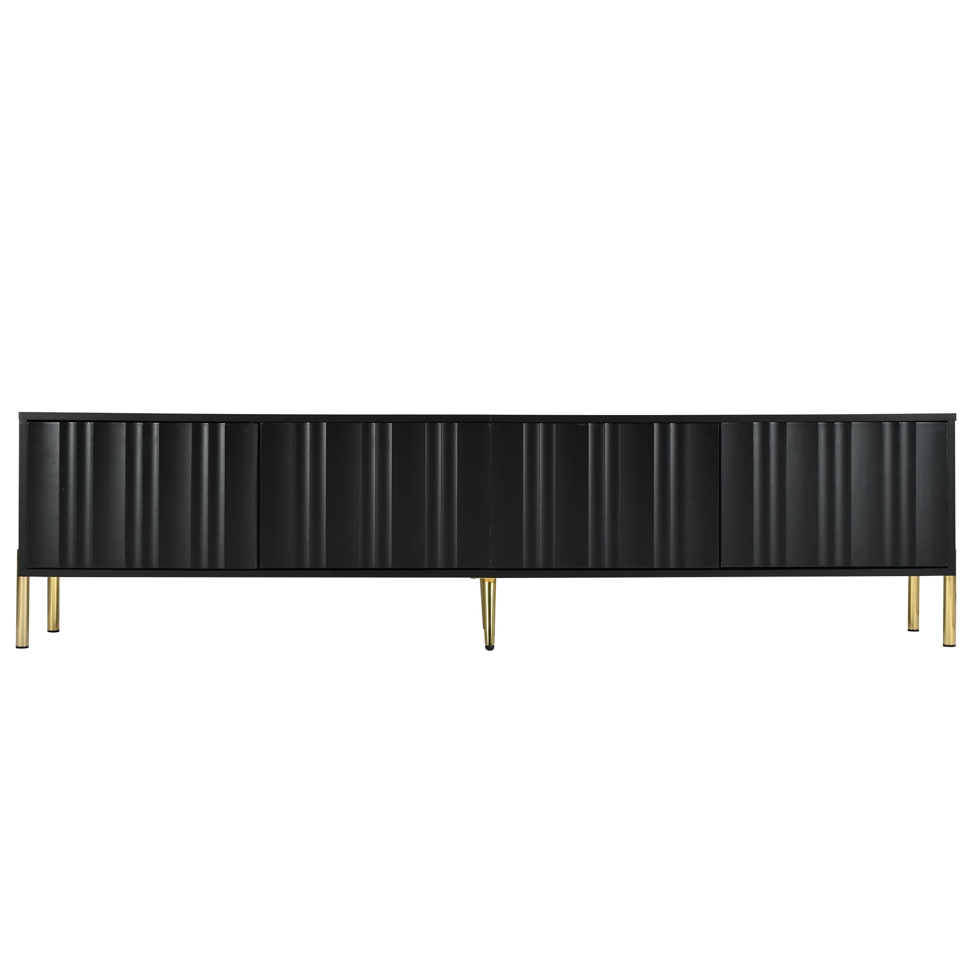 Logidon Zwart TV-meubel met Gouden Tafelpoten 190 cm