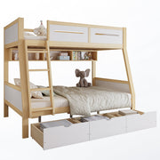 Logidon stapelbed met drie lades wit naturel 90x200 120x200