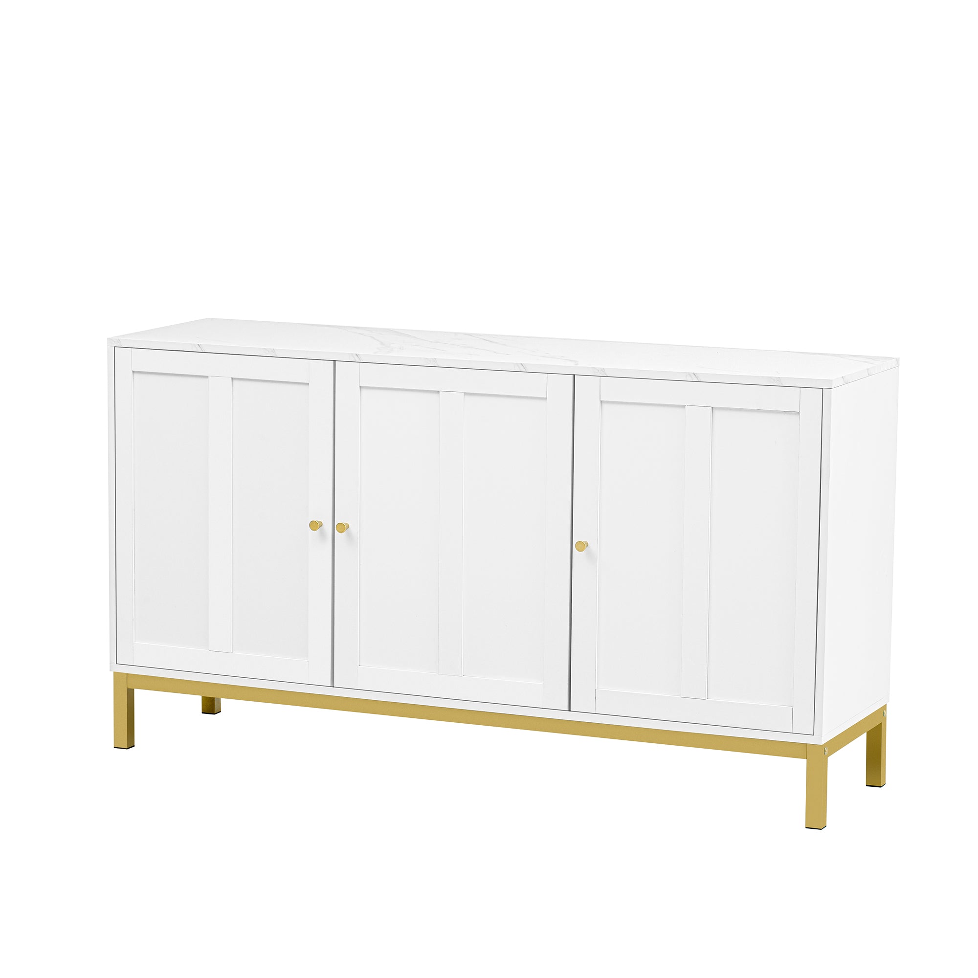 Logidon sideboard 3 doors with marble table top white 140 cm