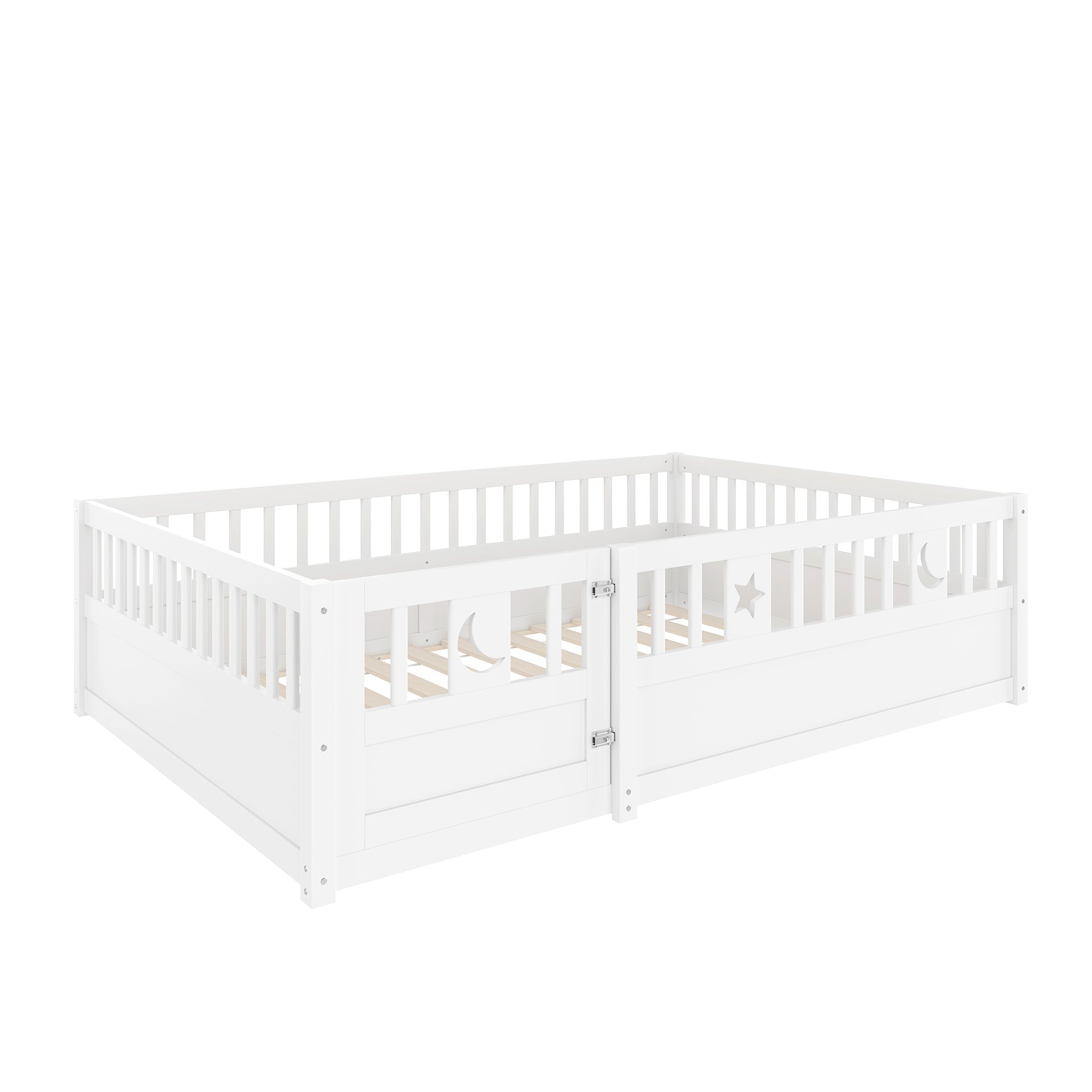 Logidon paneelbed 140x190 wit met rastersterdecor zonder matras