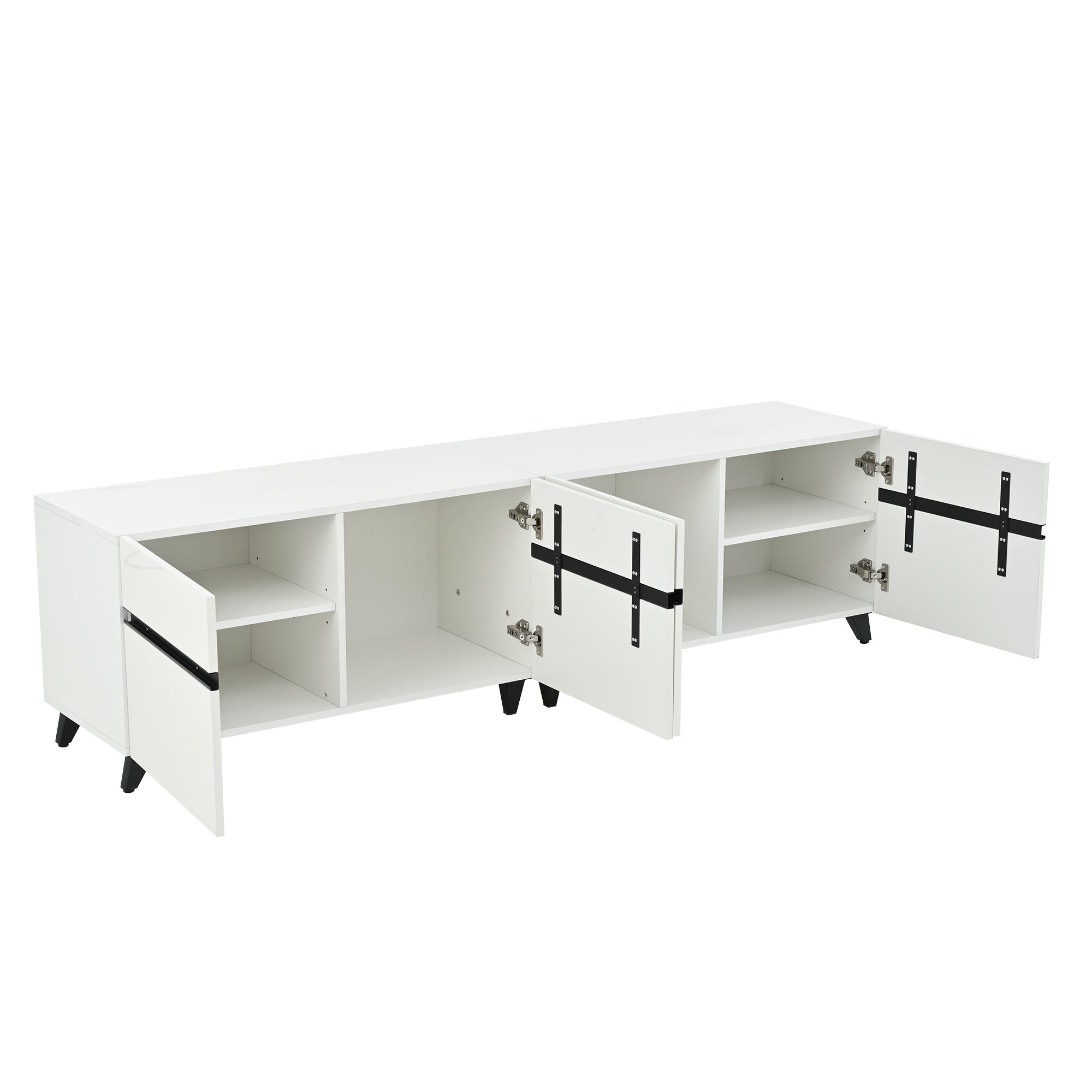 Logidon TV-meubel 180x40x49 cm wit hoogglans 4 kasten