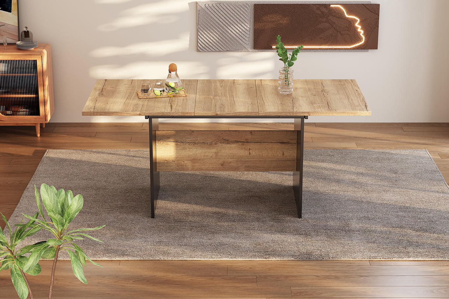 Logidon uitschuifbare eettafel 140/180x80 cm zwart walnoot MDF