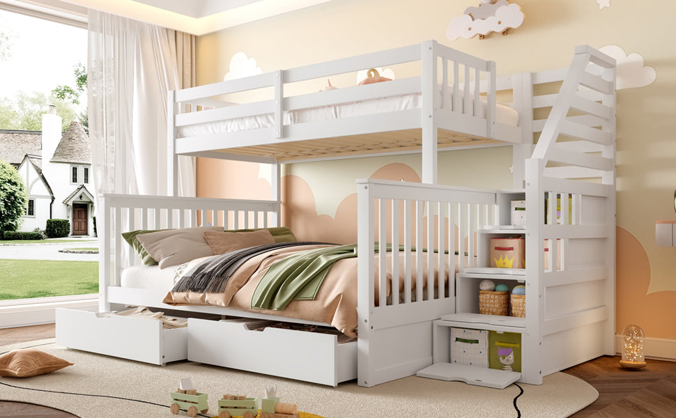 Logidon stapelbed 90x200 ruim 140x200 met opbergruimte wit