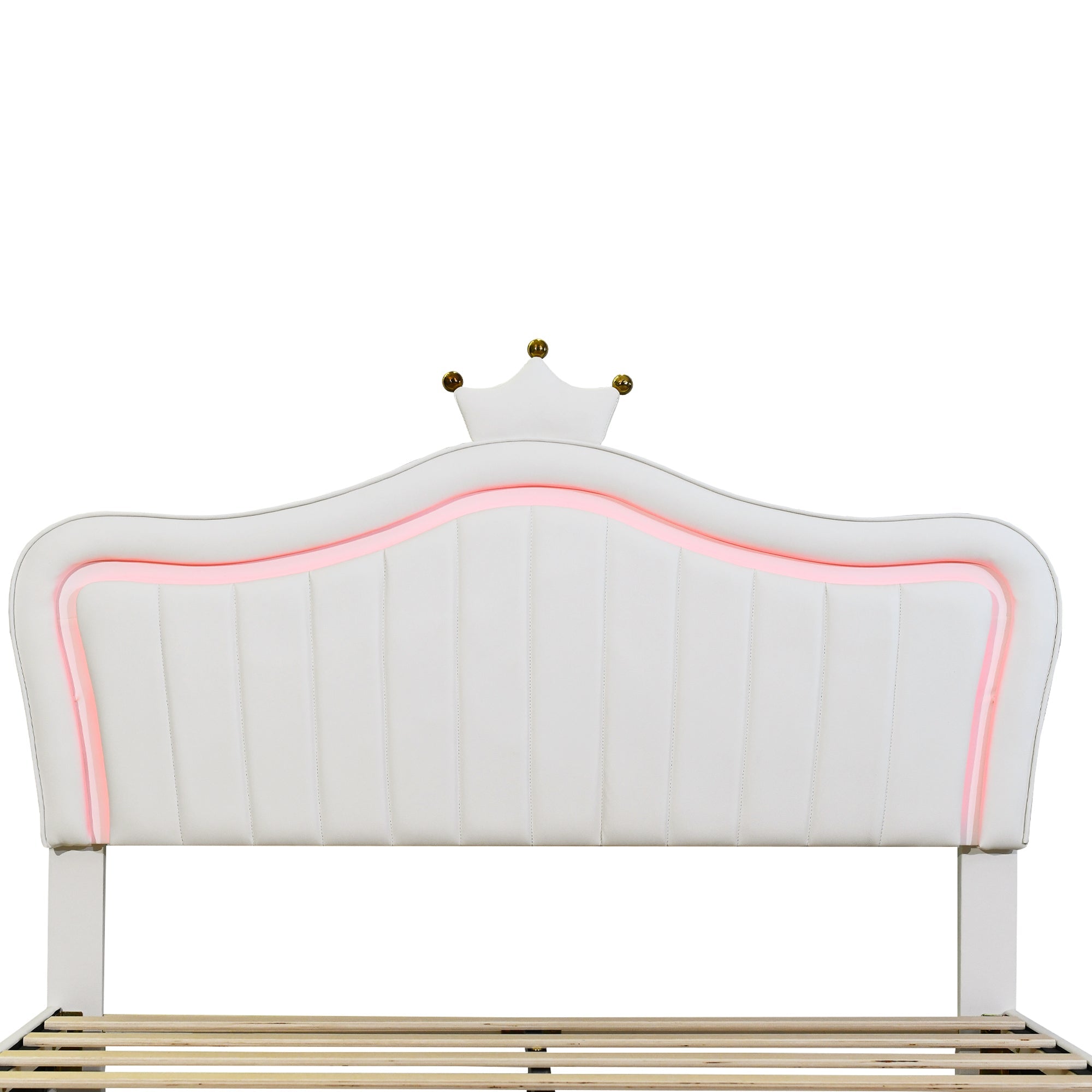 Logidon gestoffeerd bed 140x200 wit kunstleer met LED-verlichting