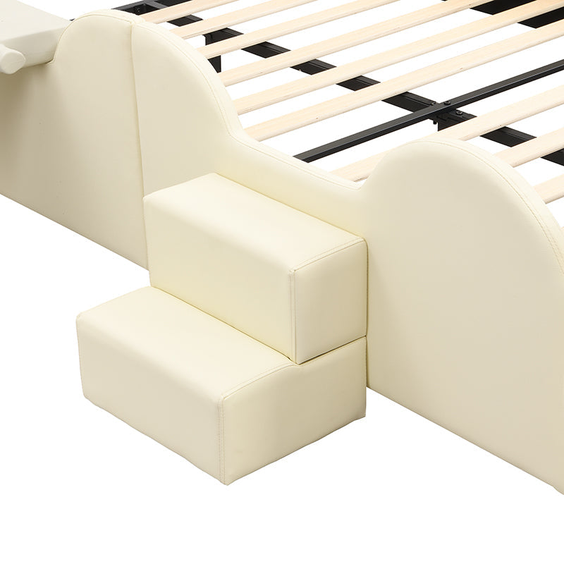 Logidon Cartoon Bear Bed 90x200 cm With Slide And Ladder Beige