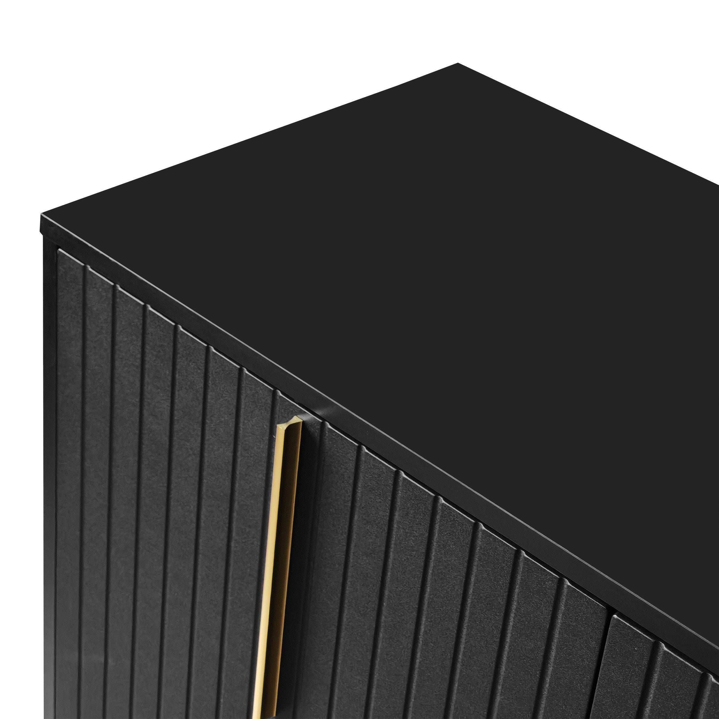 Logidon Dressoir 3 Deurs Zwart Met Verstelbare Planken