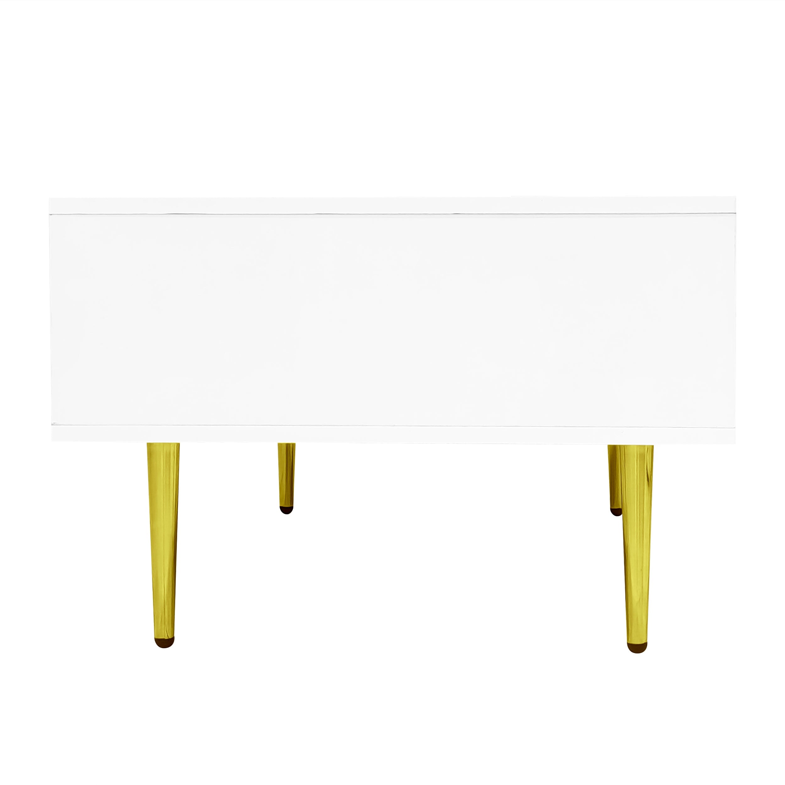 Logidon Witte Hoogglans Salontafel Met Twee Laden 100x60x41,5 cm