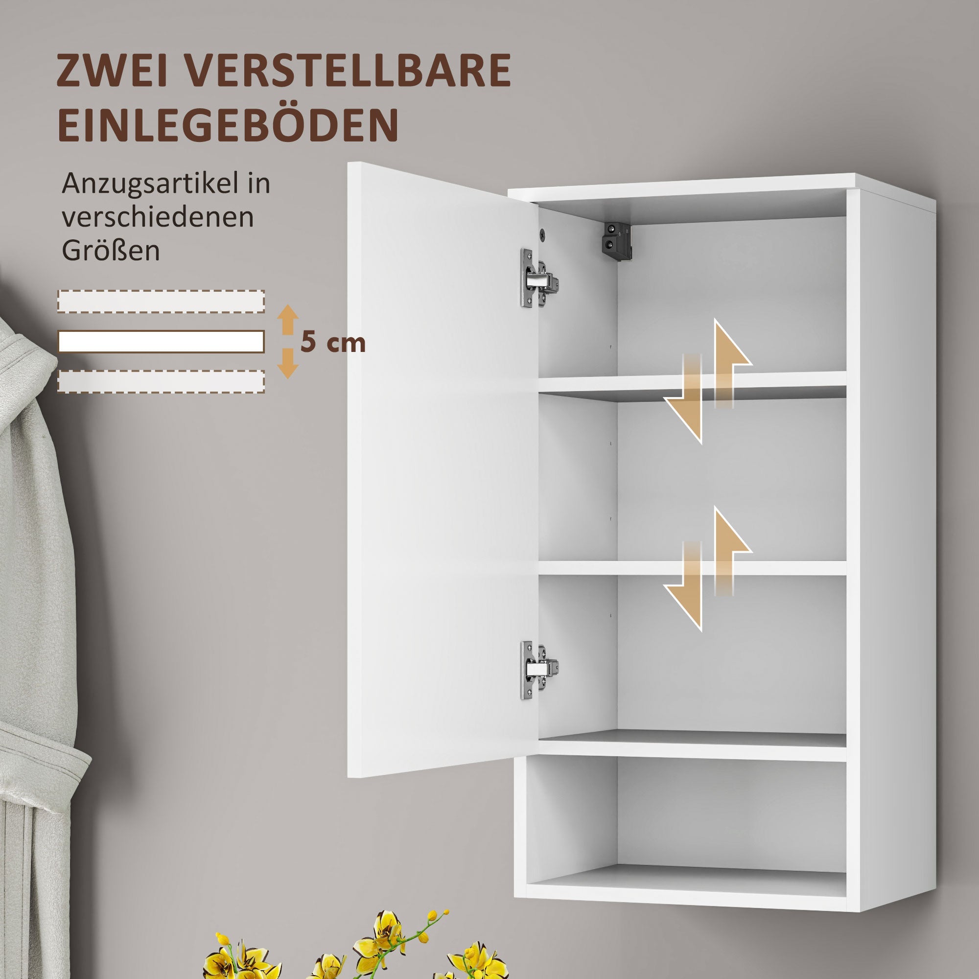 Logidon wandkast wit 40 x 27 x 77 cm deuren verstelbare planken